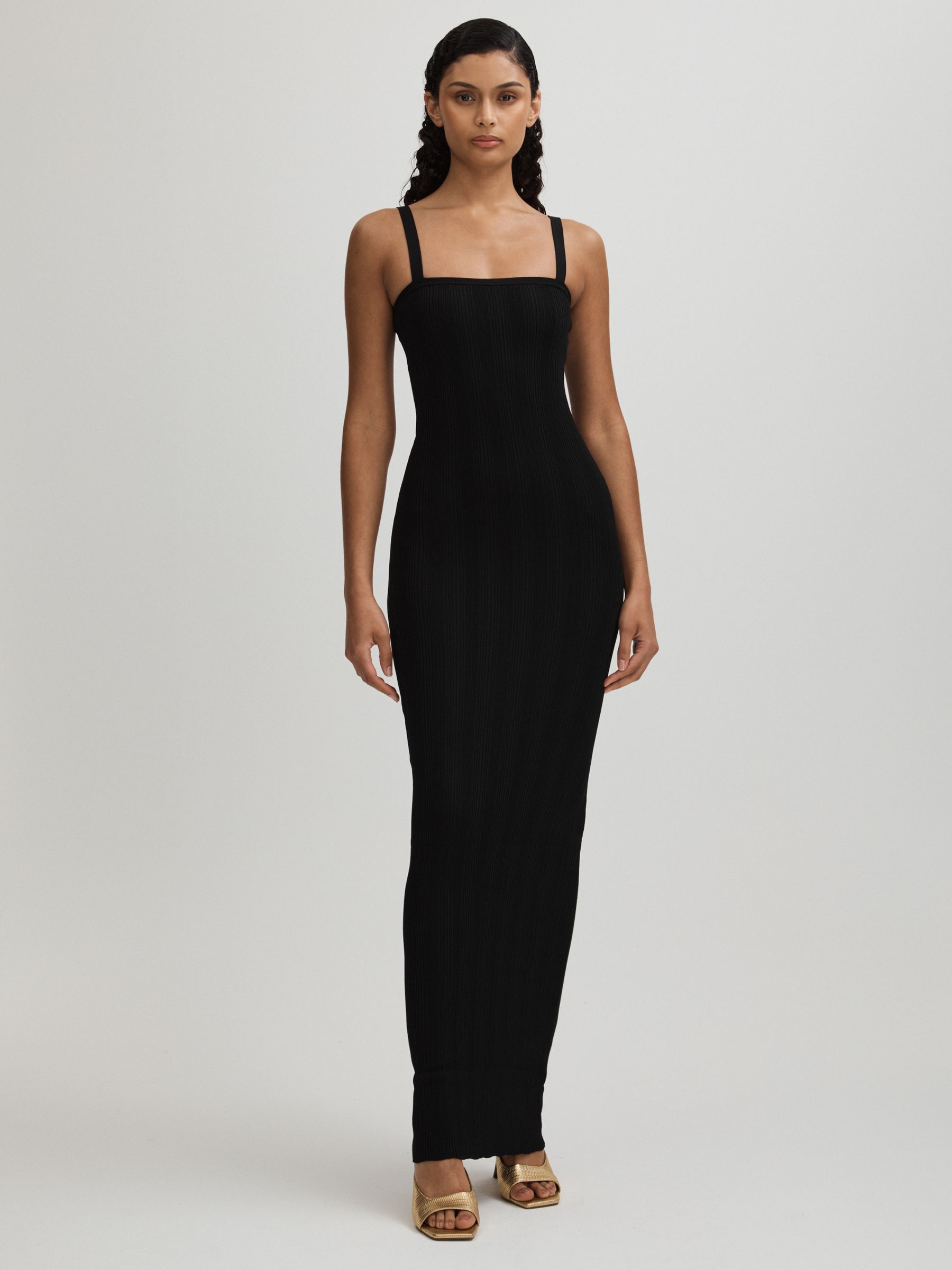 Good American Plisse Maxi Dress in Black - Image 1 of 5