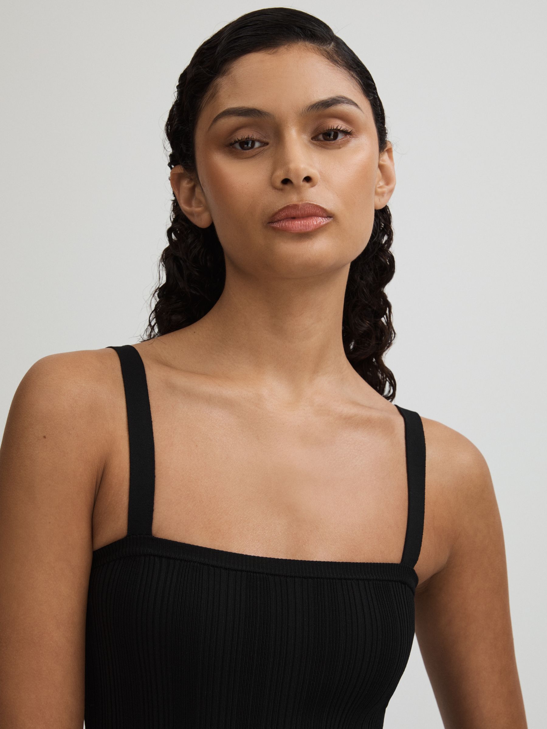 Good American Plisse Maxi Dress in Black - Image 3 of 5