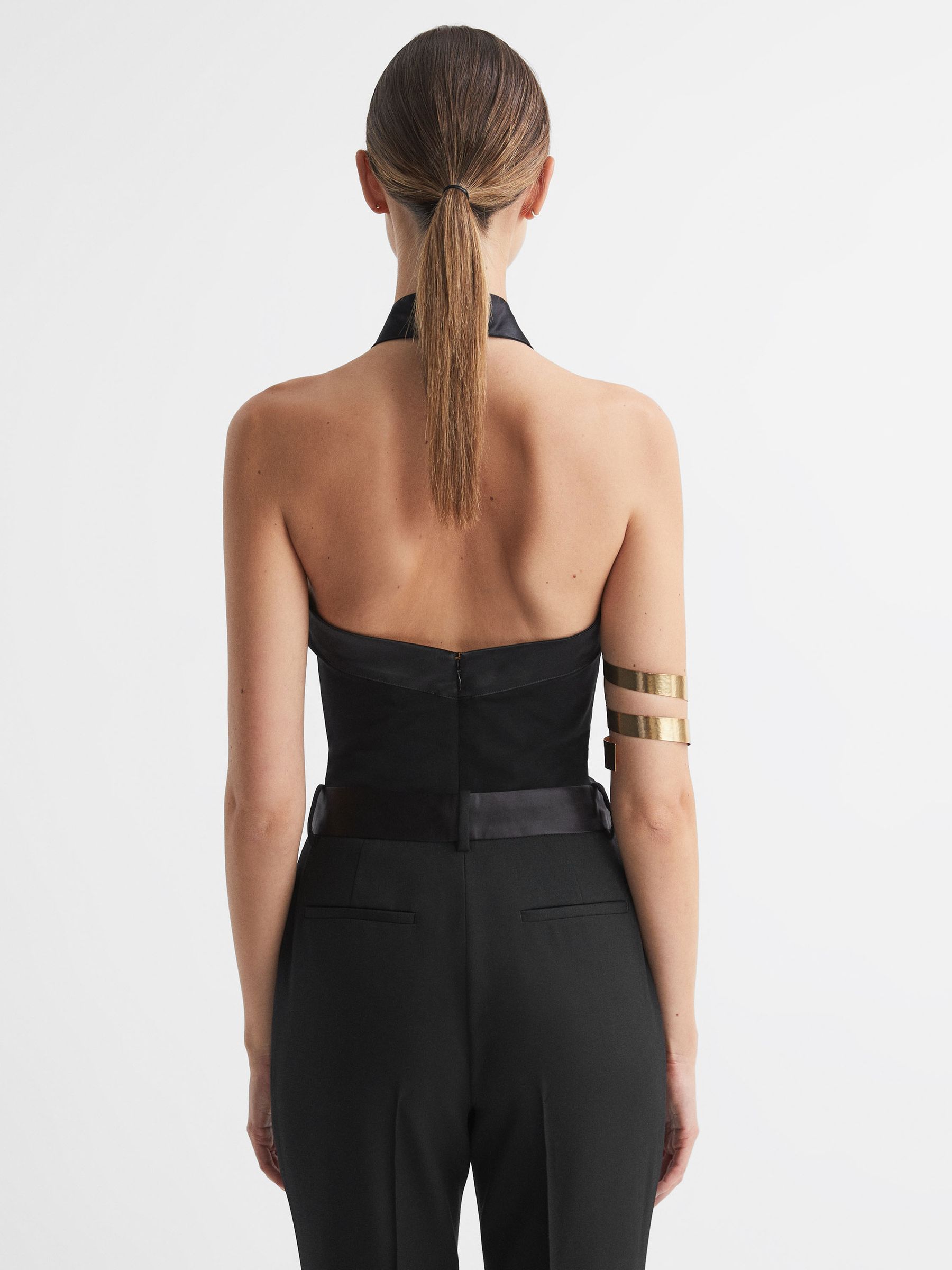 Satin Halter Neck Top in Black - Image 5 of 5