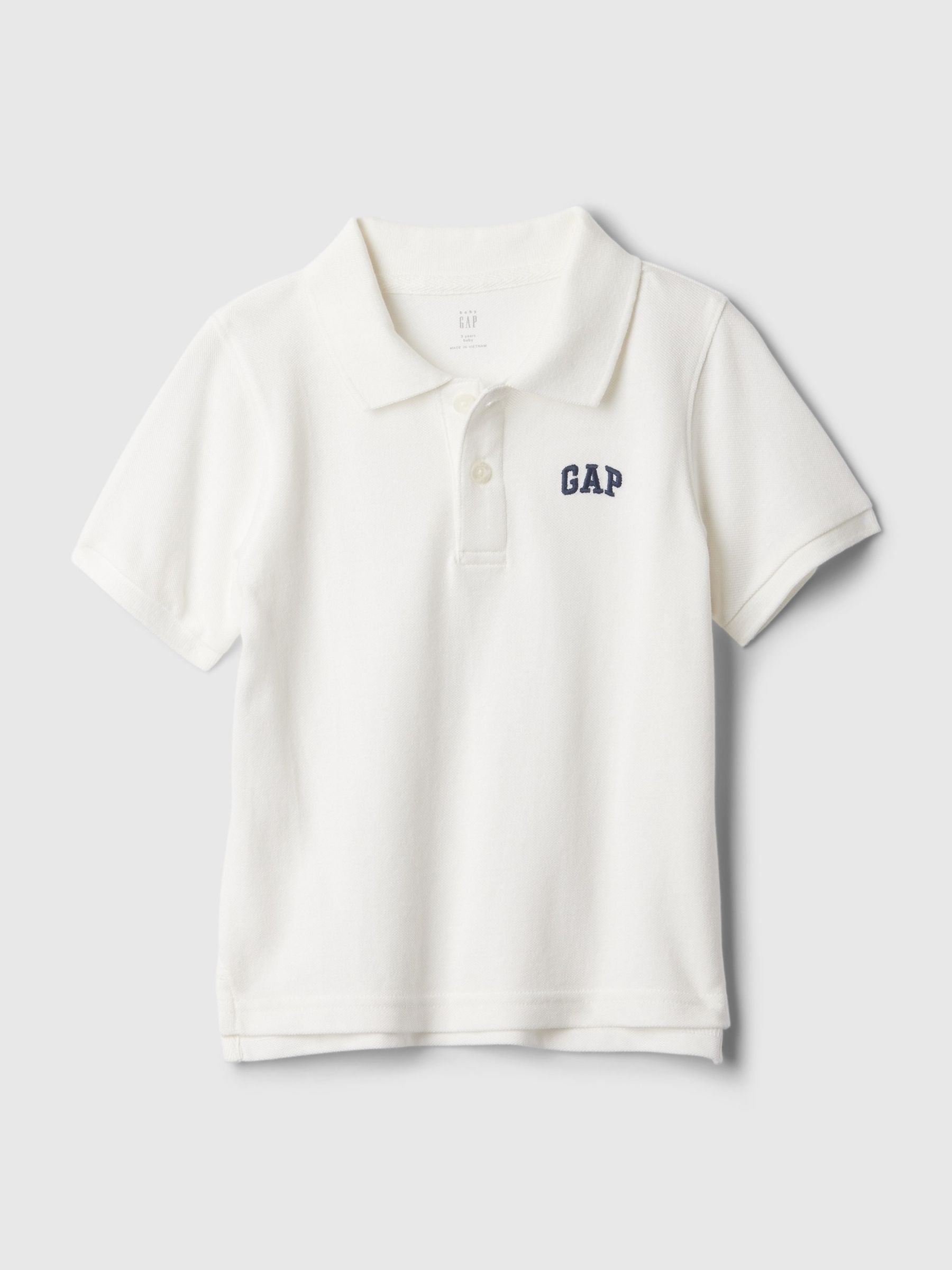 White Logo Pique Short Sleeve Polo Shirt (Newborn-5yrs) - Image 1 of 3