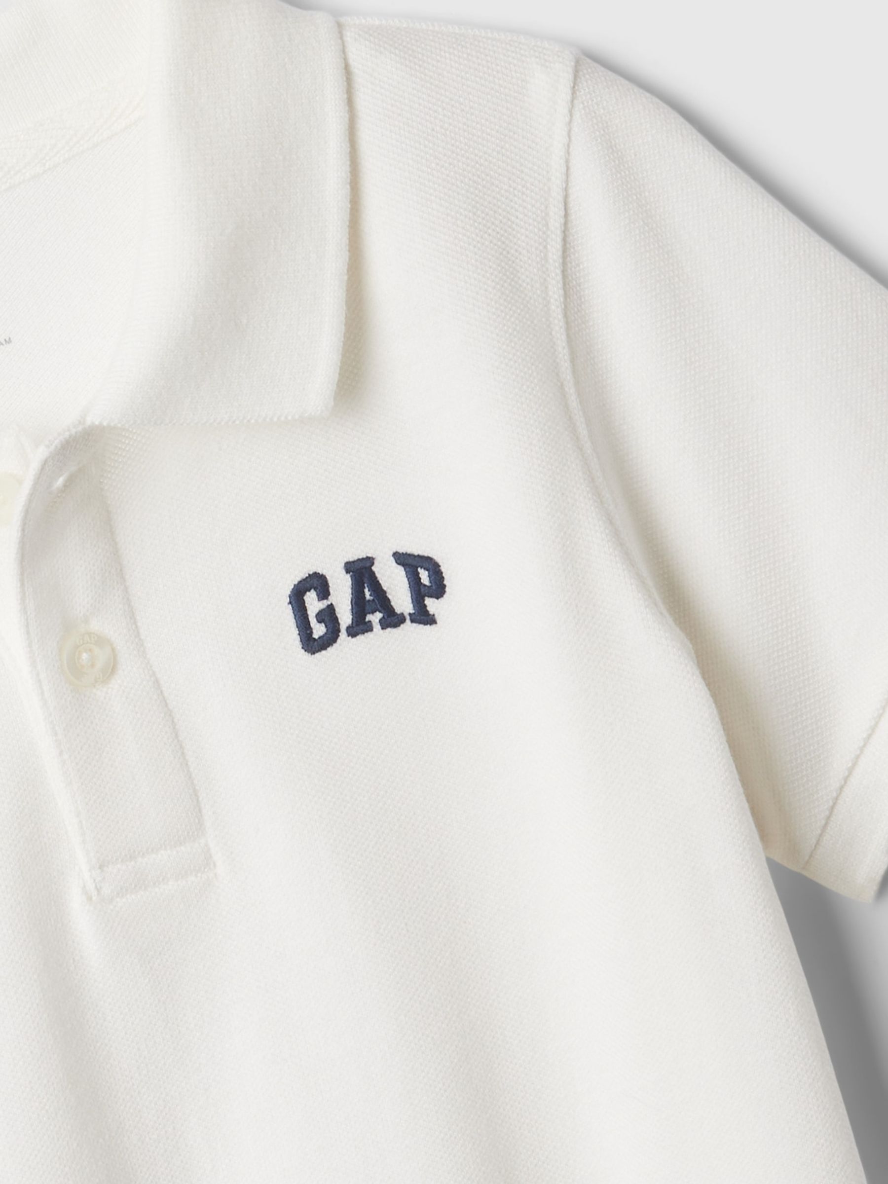 White Logo Pique Short Sleeve Polo Shirt (Newborn-5yrs) - Image 3 of 3