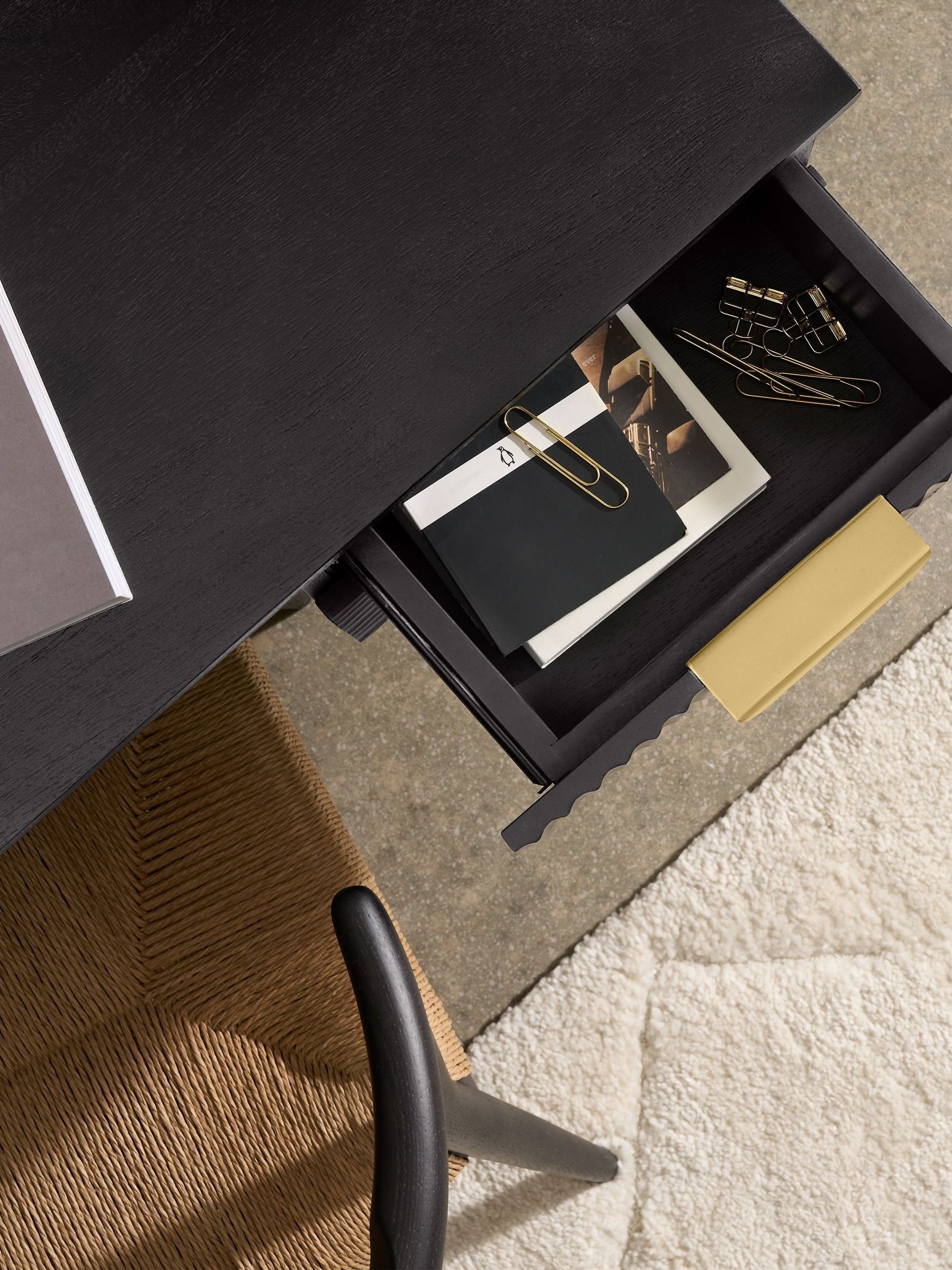 Haines Storage Desk in Black - Image 2 of 2