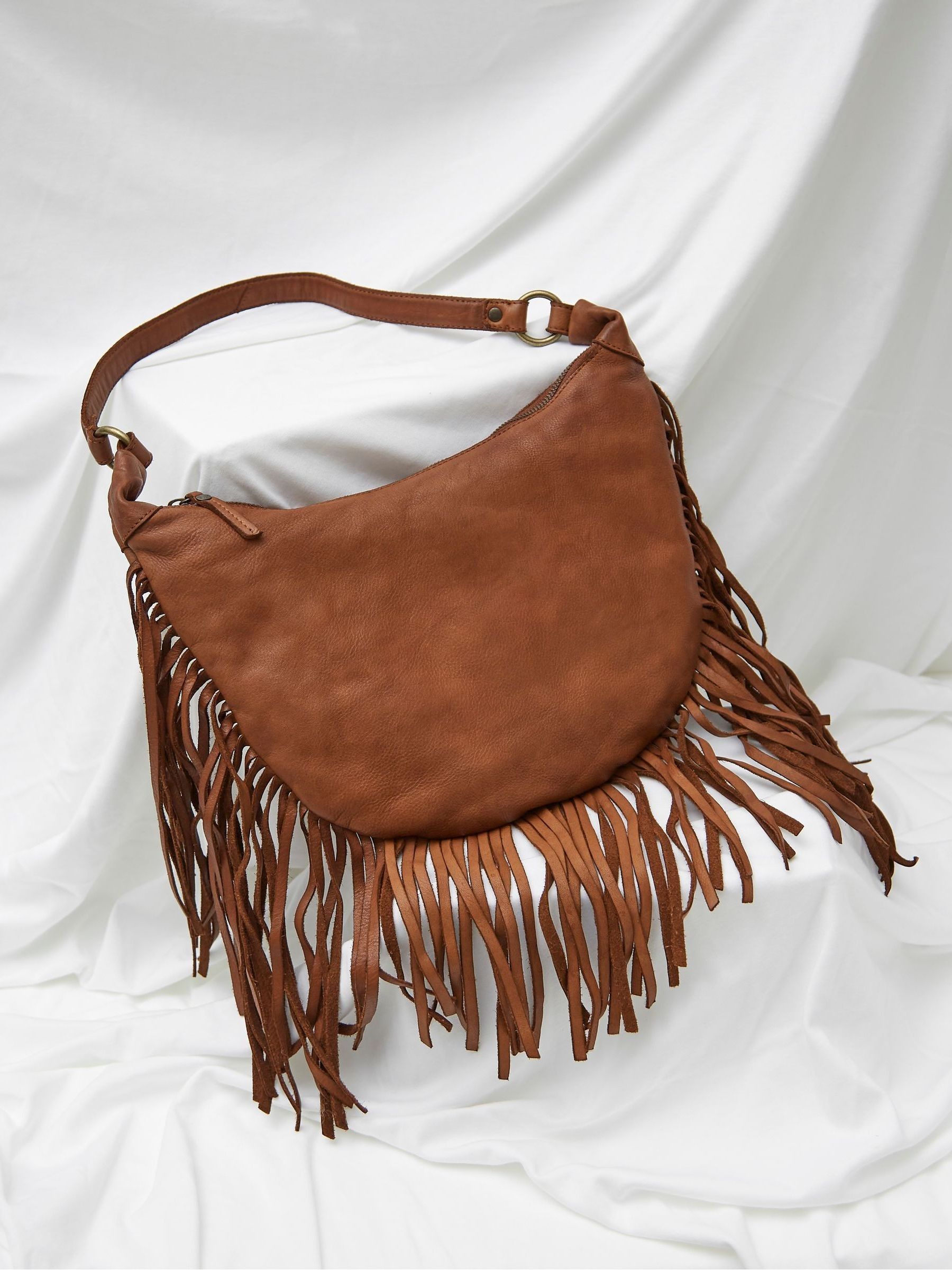Dawson Brown Crescent Leather Tassel Bag - Image 3 of 4