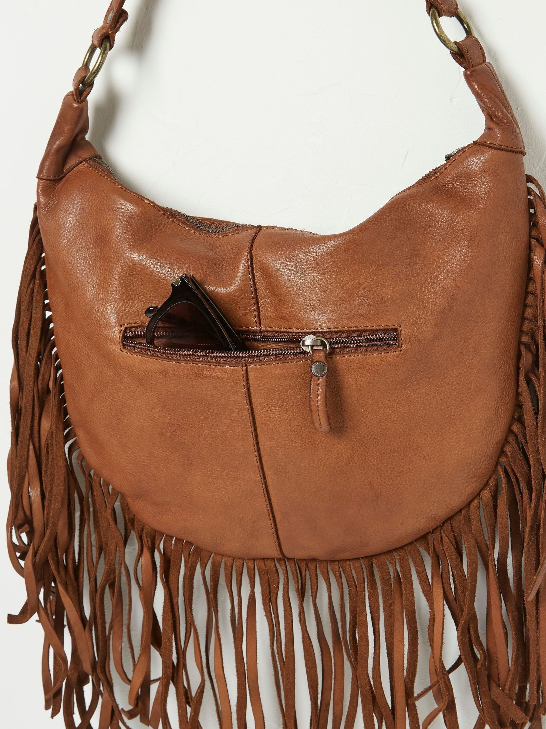 Dawson Brown Crescent Leather Tassel Bag - Image 4 of 4