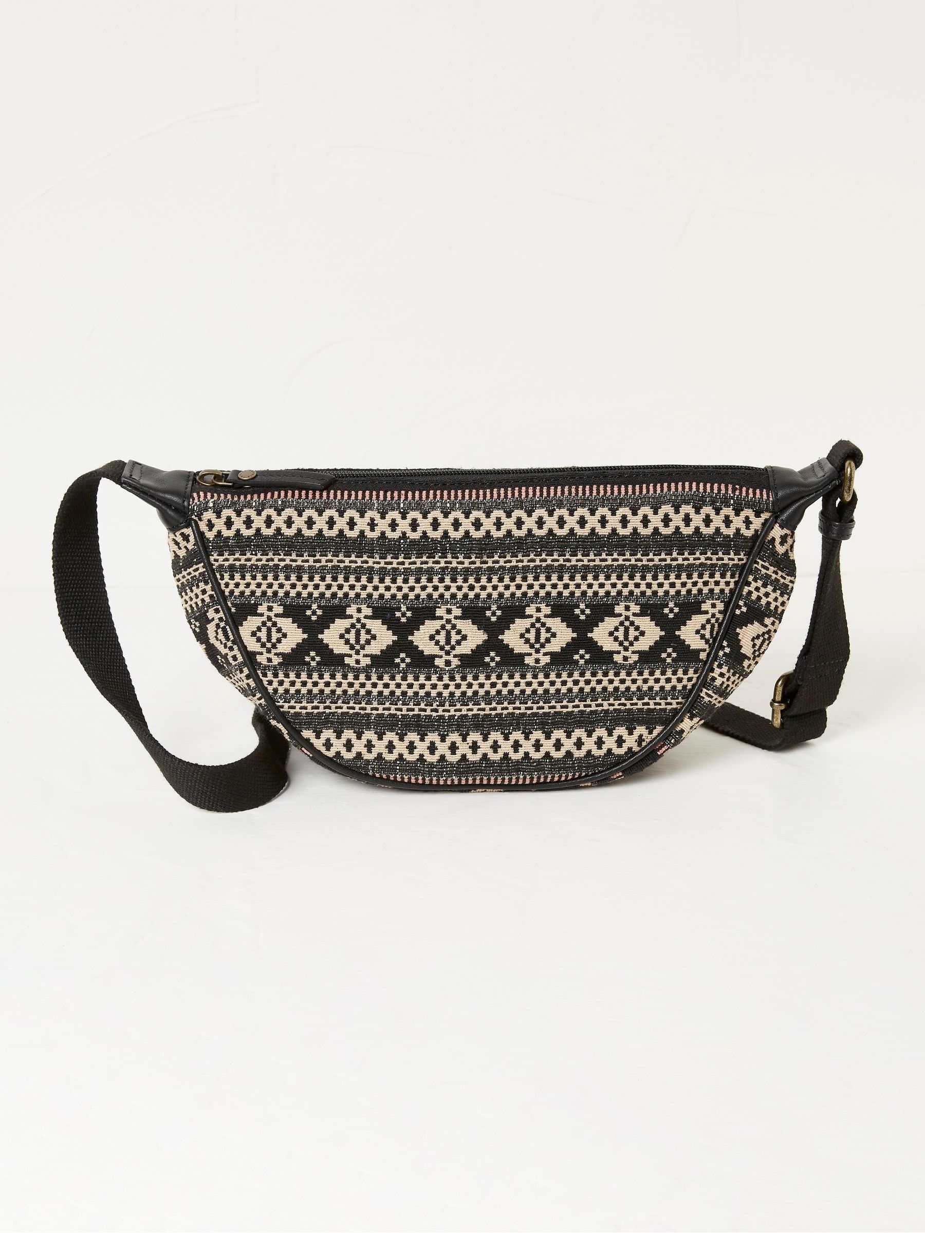 Jovie Black Sling Woven Bag - Image 1 of 2