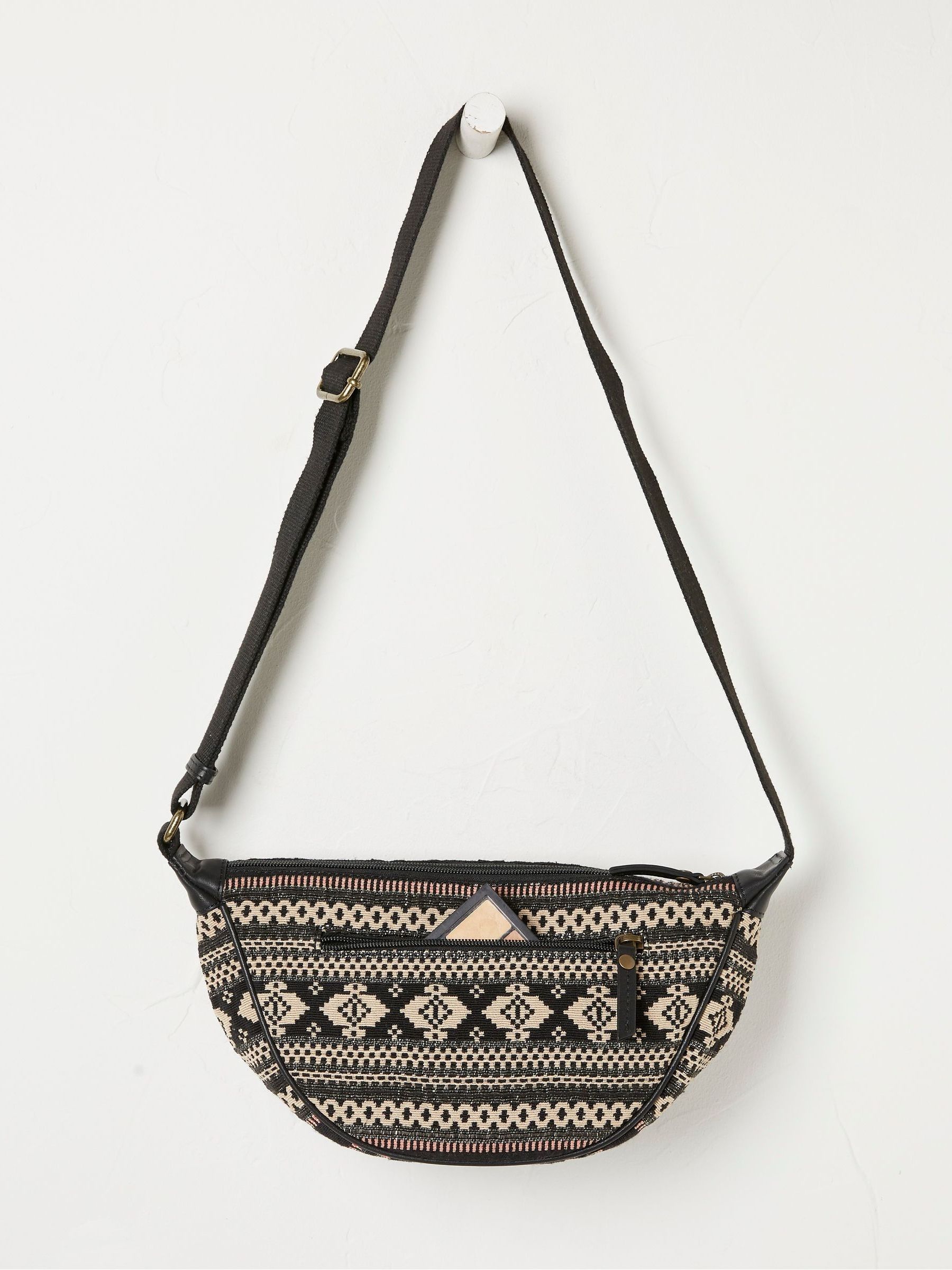 Jovie Black Sling Woven Bag - Image 2 of 2