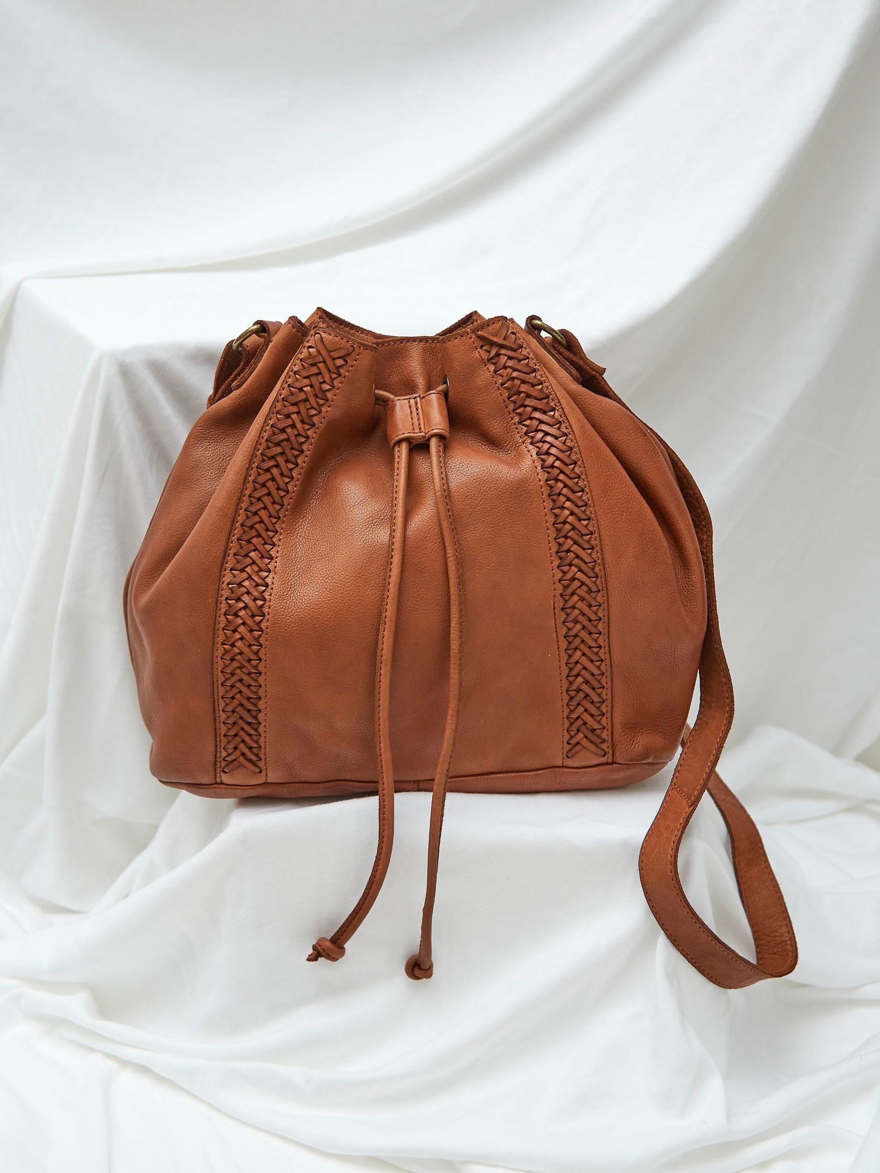 Awna Brown Leather Bucket Bag - Image 4 of 4