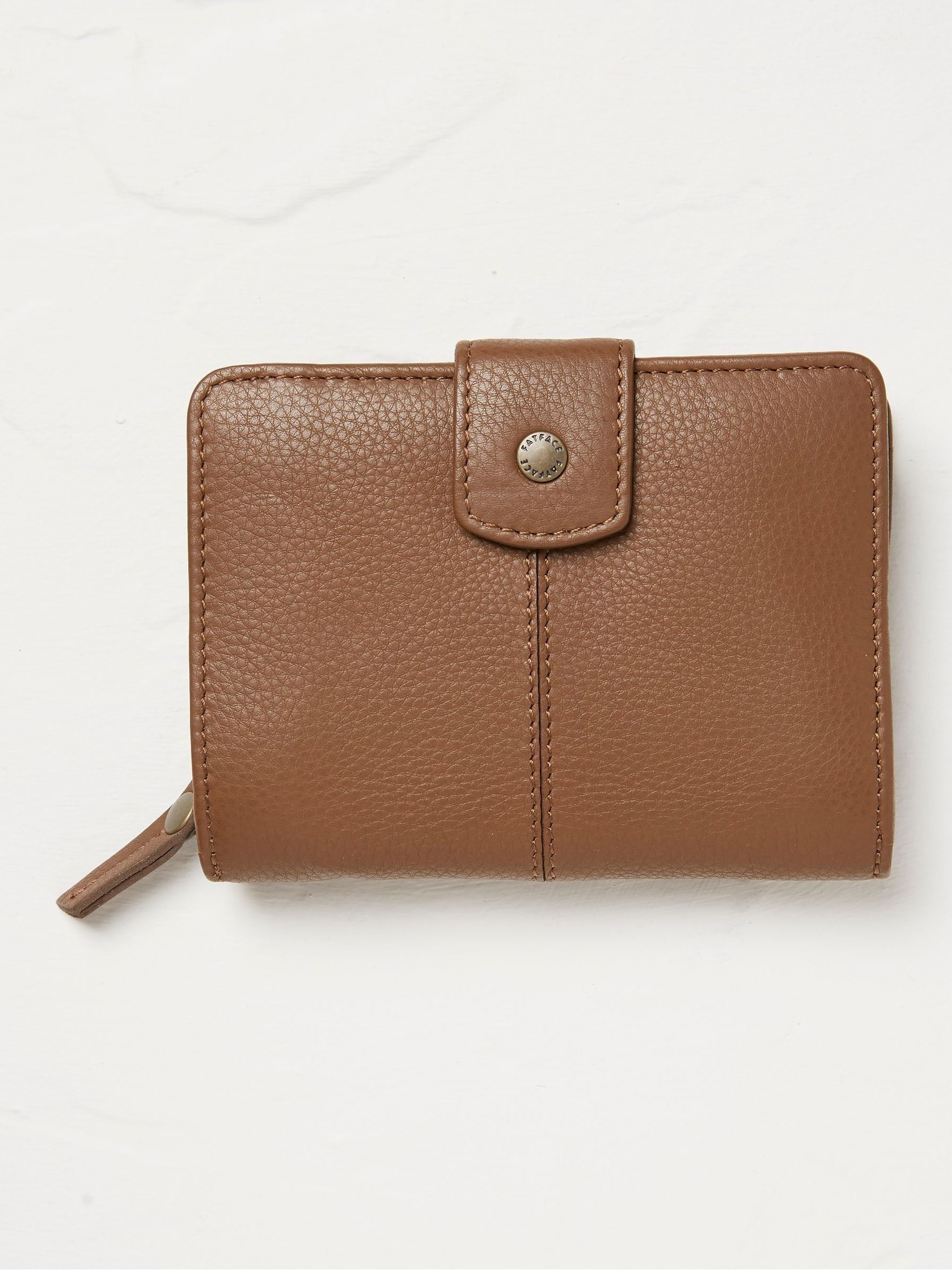 Etta Tan Brown Leather Zip Purse - Image 1 of 2