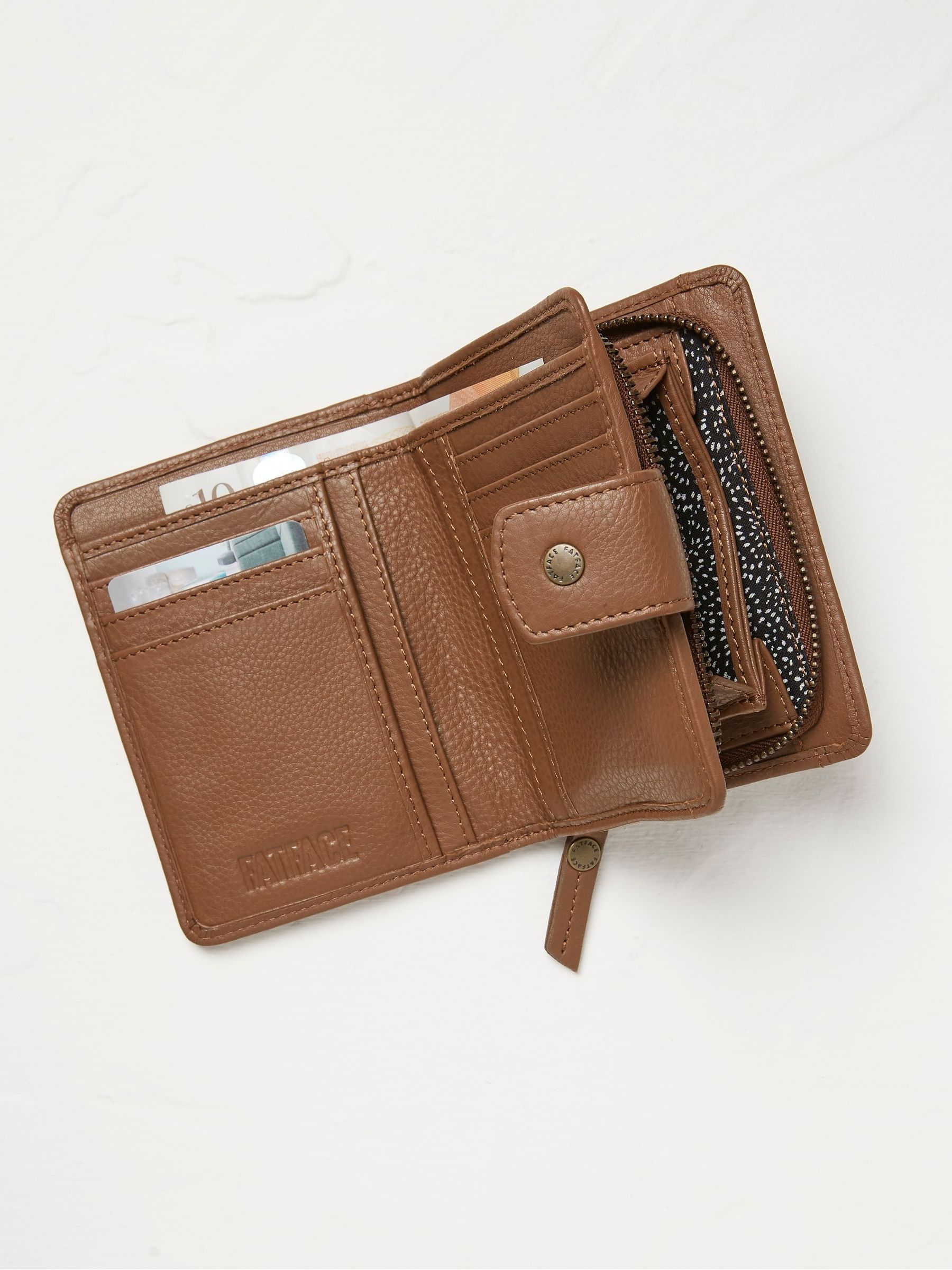 Etta Tan Brown Leather Zip Purse - Image 2 of 2