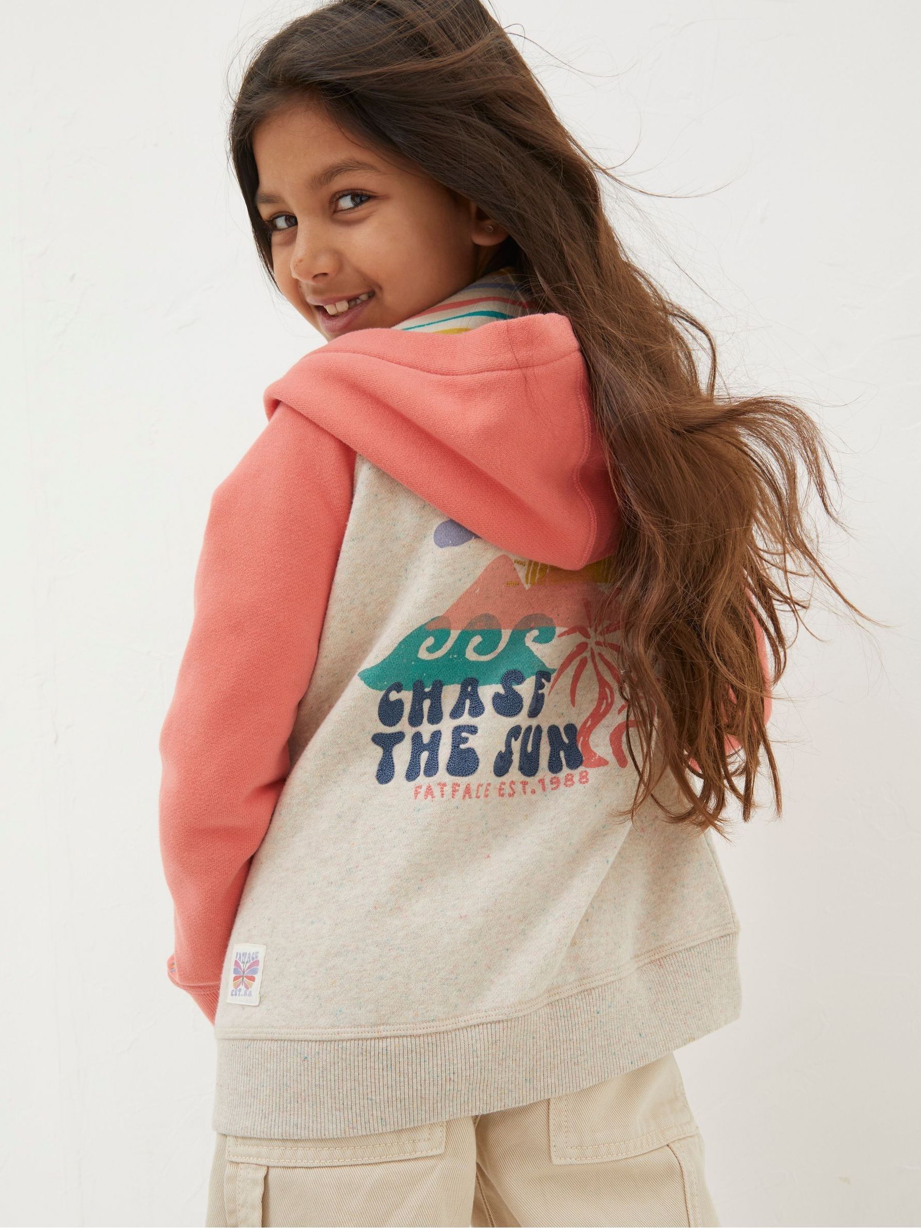 Chase Natural Sun Zip Through Hoodie - Image 2 of 4 Chase Natural Sun Zip Through Hoodie - Image 2 of 4