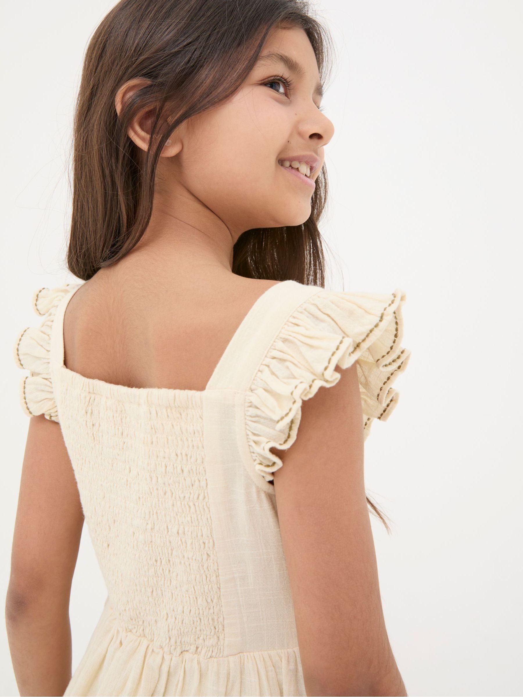 Natural Embroidered Strappy Dress - Image 4 of 6