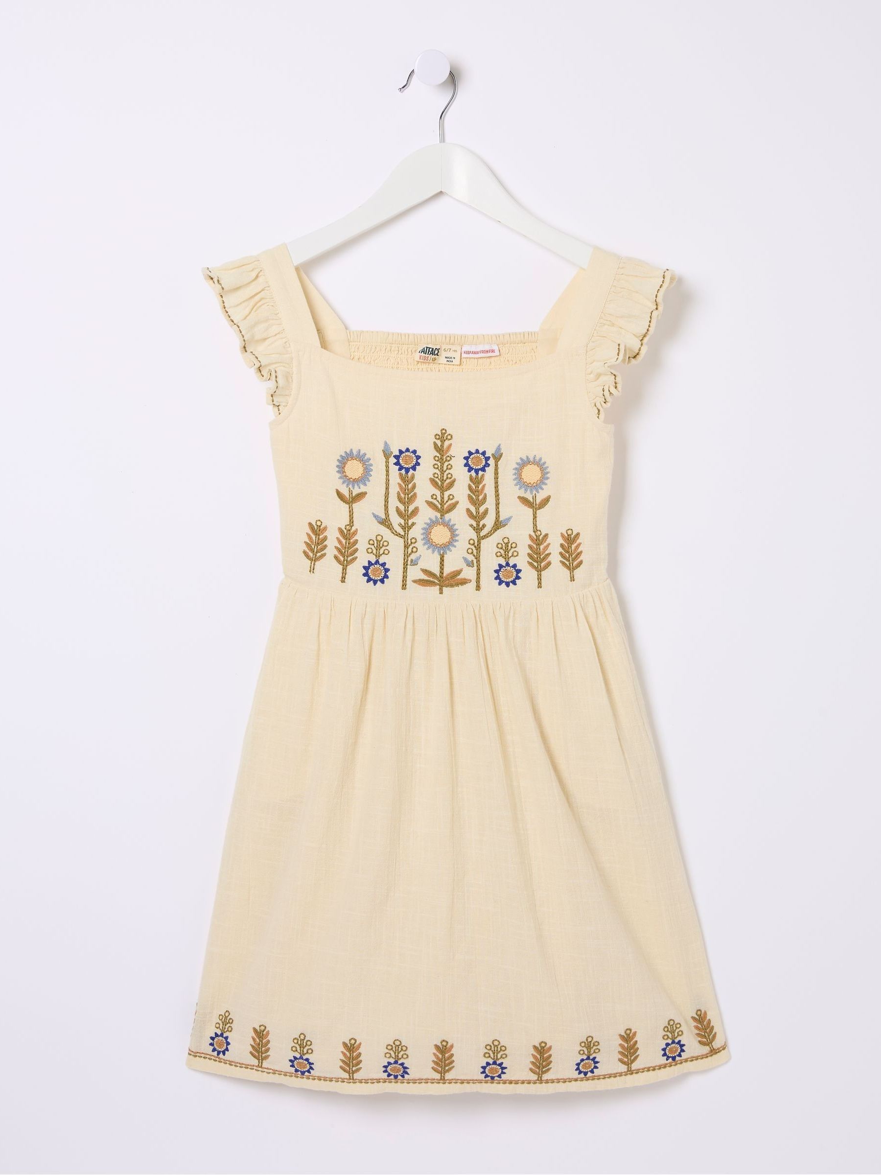 Natural Embroidered Strappy Dress - Image 6 of 6