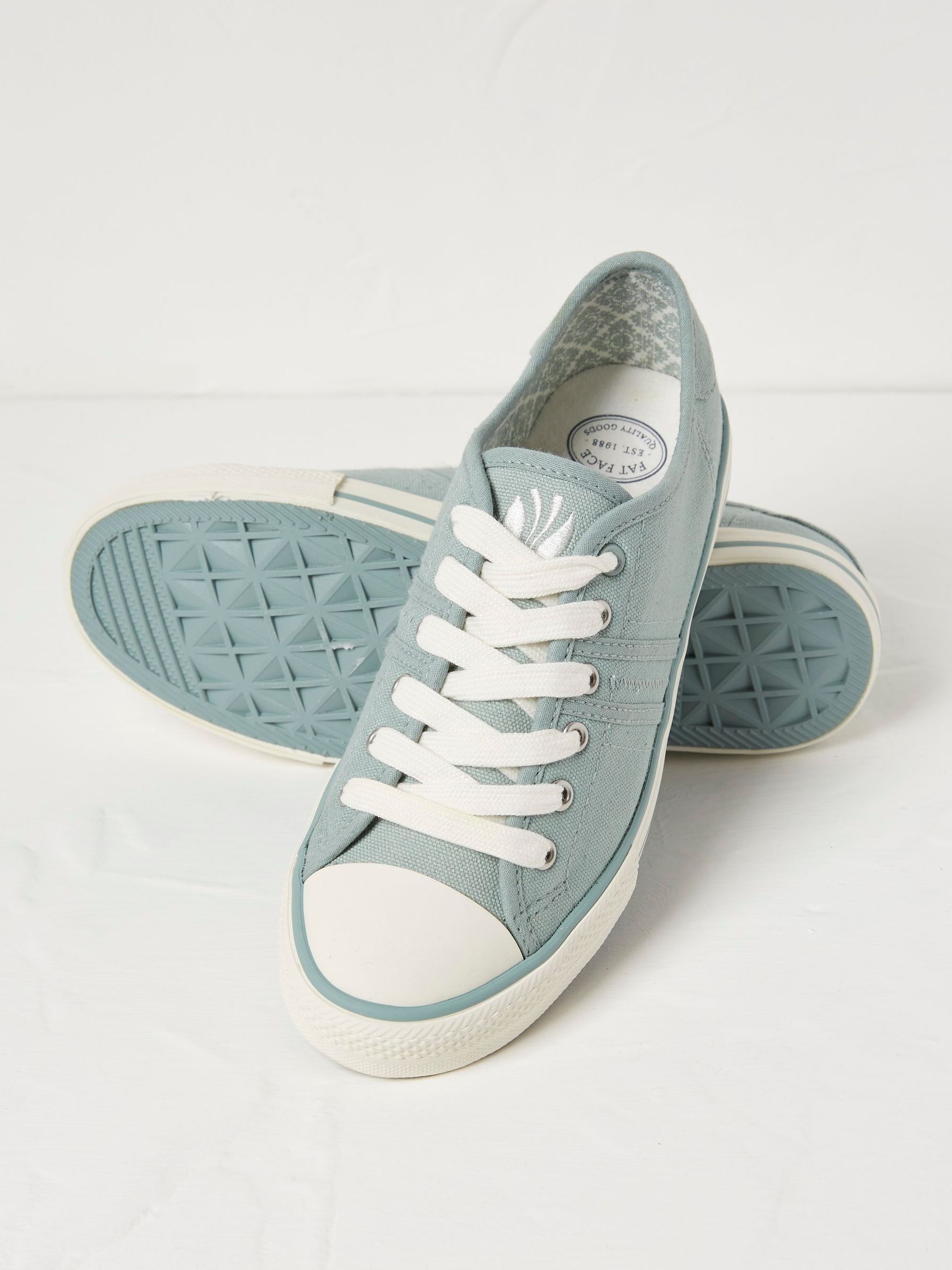Raya Green Canvas Lace-Up Trainers - Image 2 of 3
