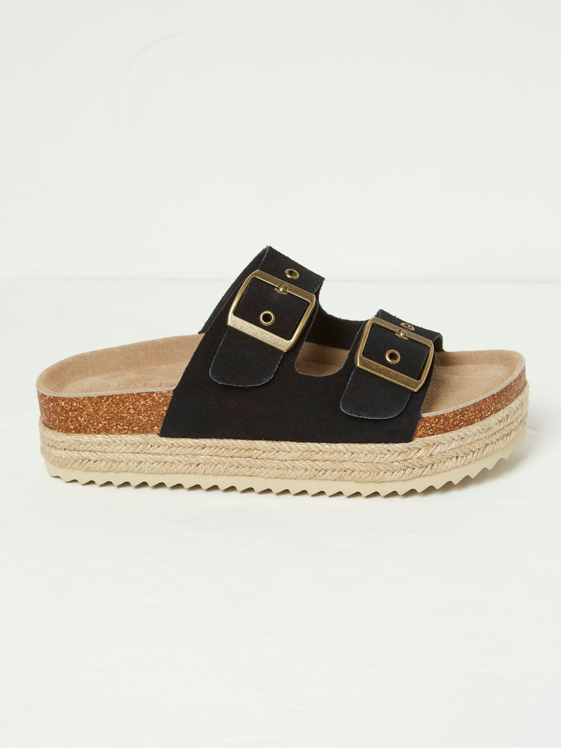 Meldon Black Flatform Sandals - Image 1 of 3