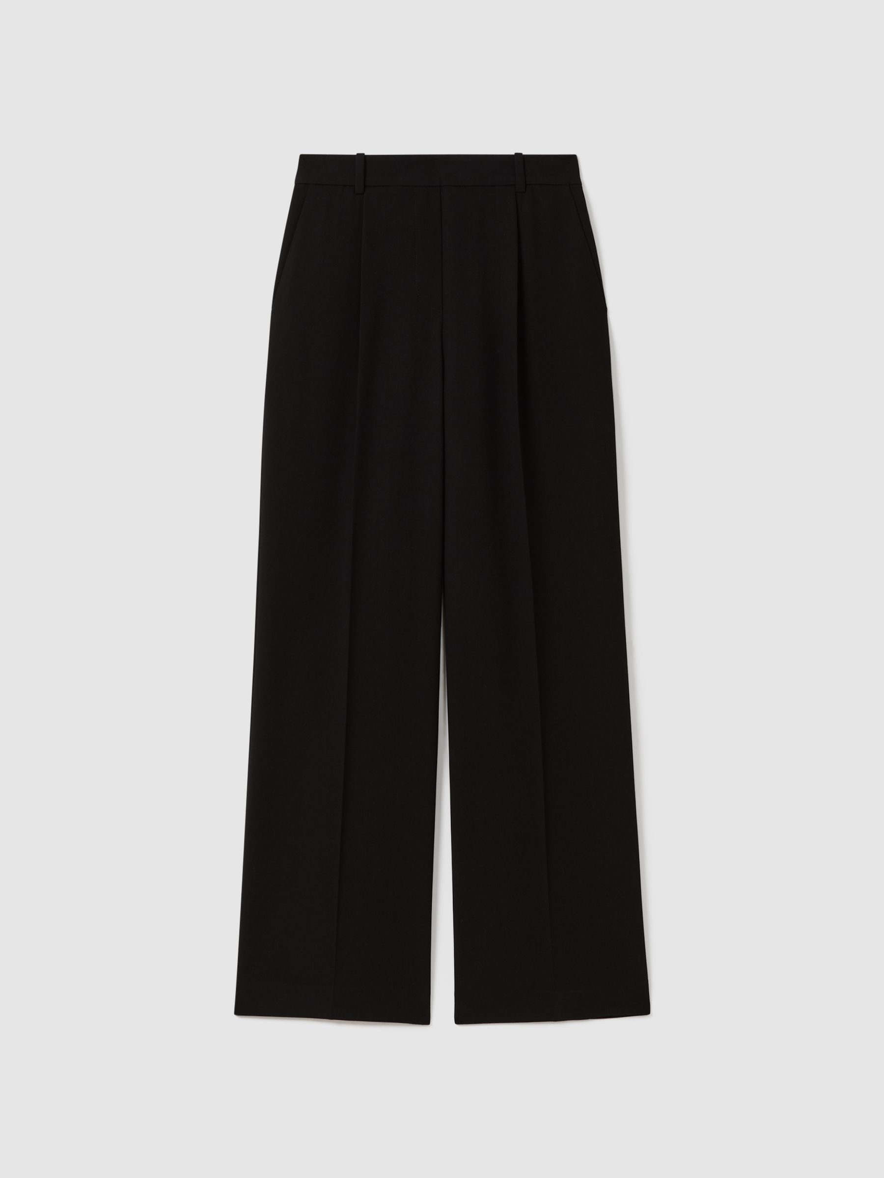 Petite Half-Elasticated Wide Leg Trousers in Black - Image 2 of 7