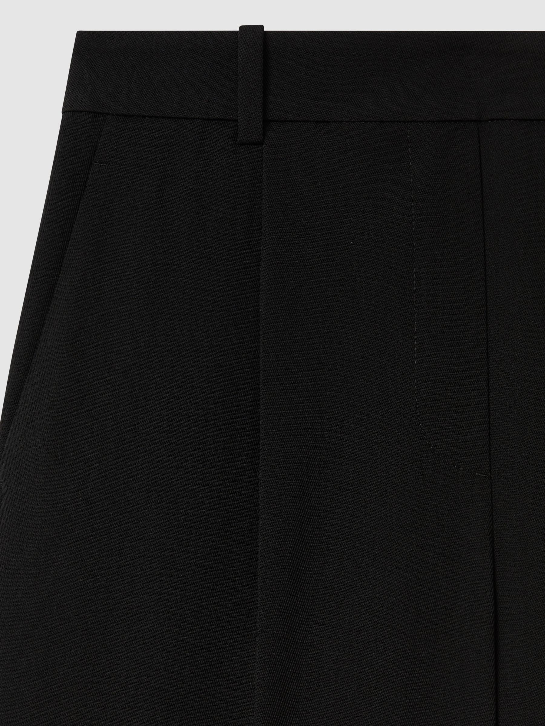 Petite Half-Elasticated Wide Leg Trousers in Black - Image 6 of 7