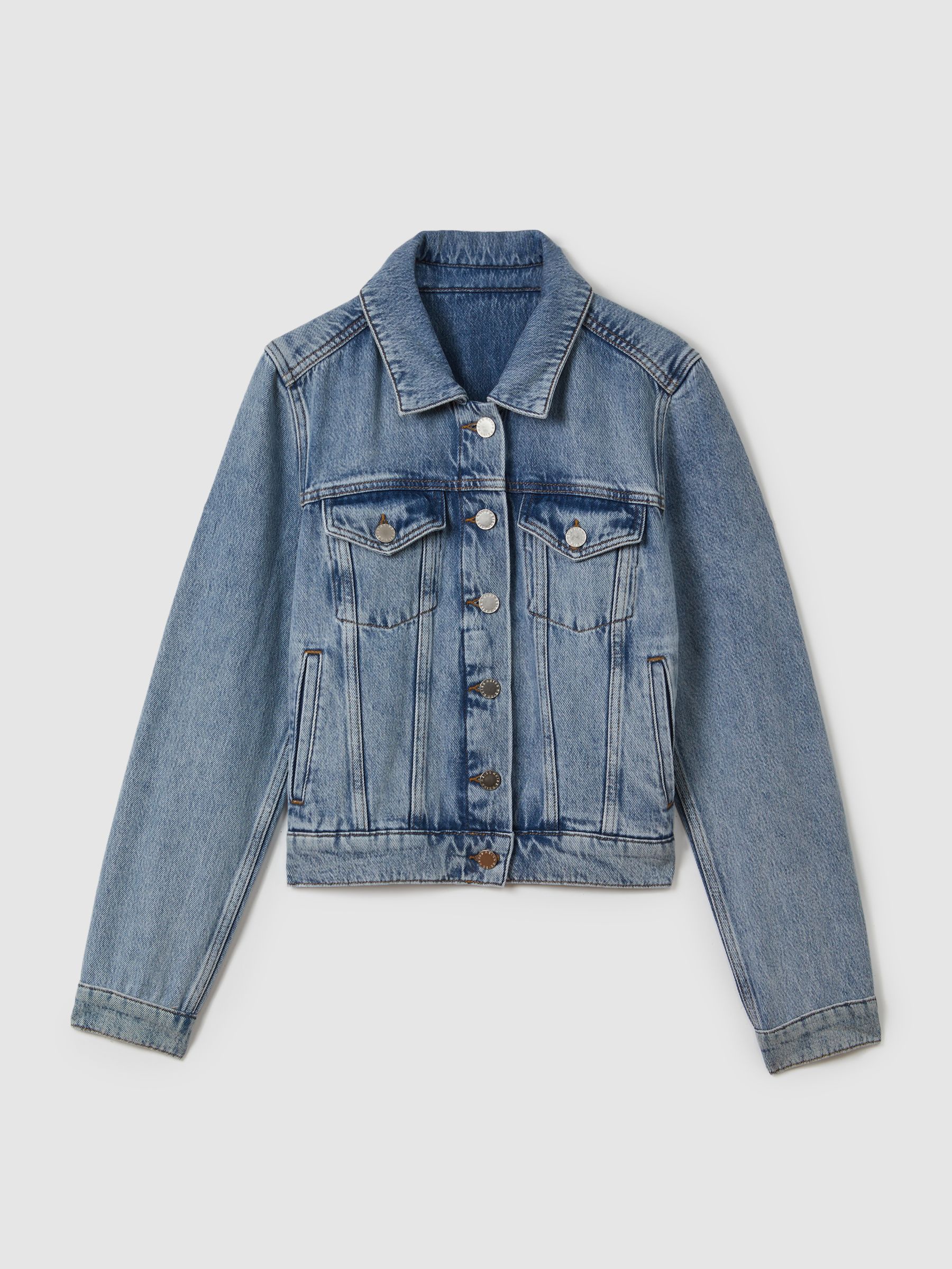 Denim Jacket in Mid Blue - Image 2 of 7