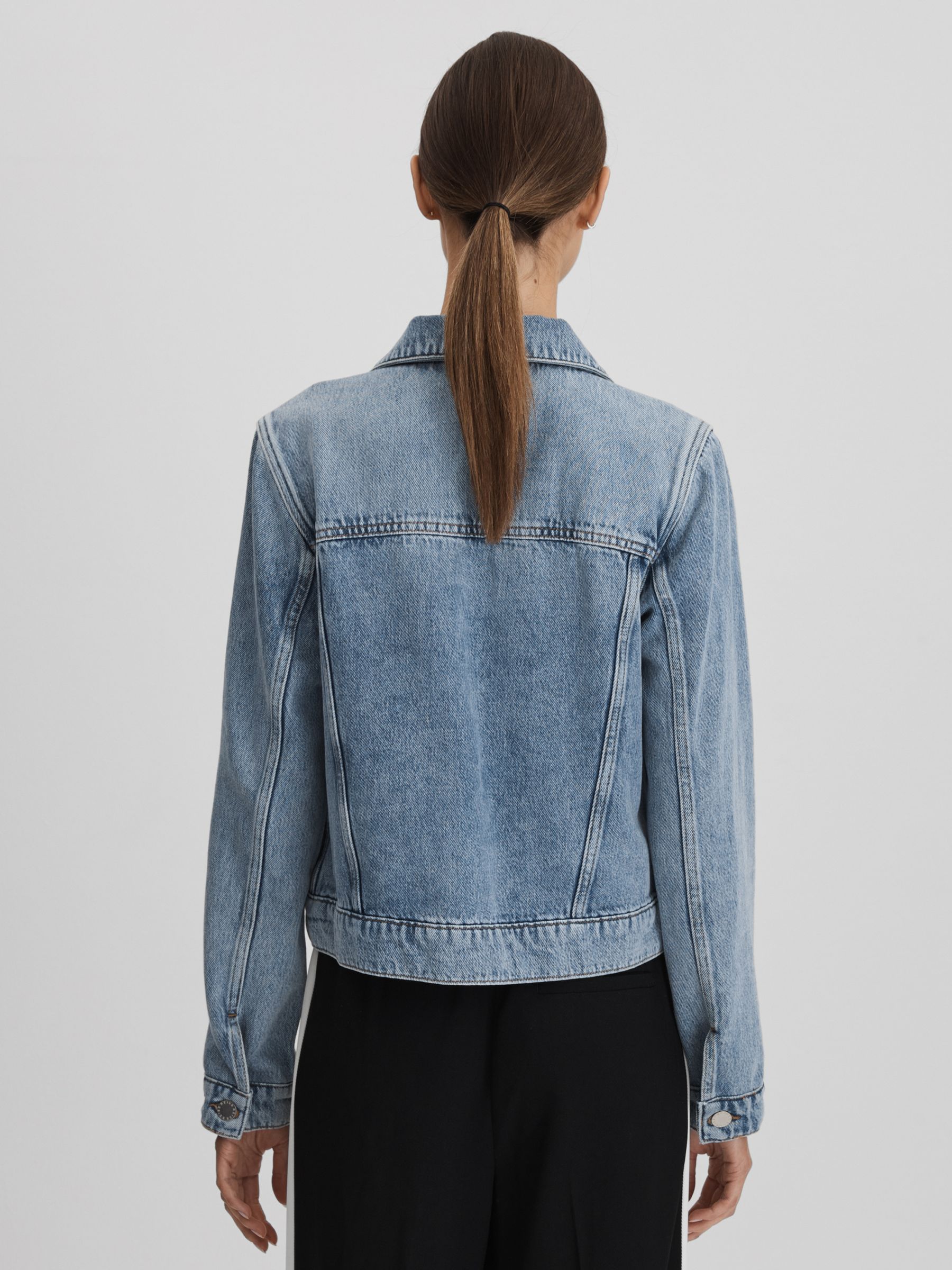 Denim Jacket in Mid Blue - Image 5 of 7