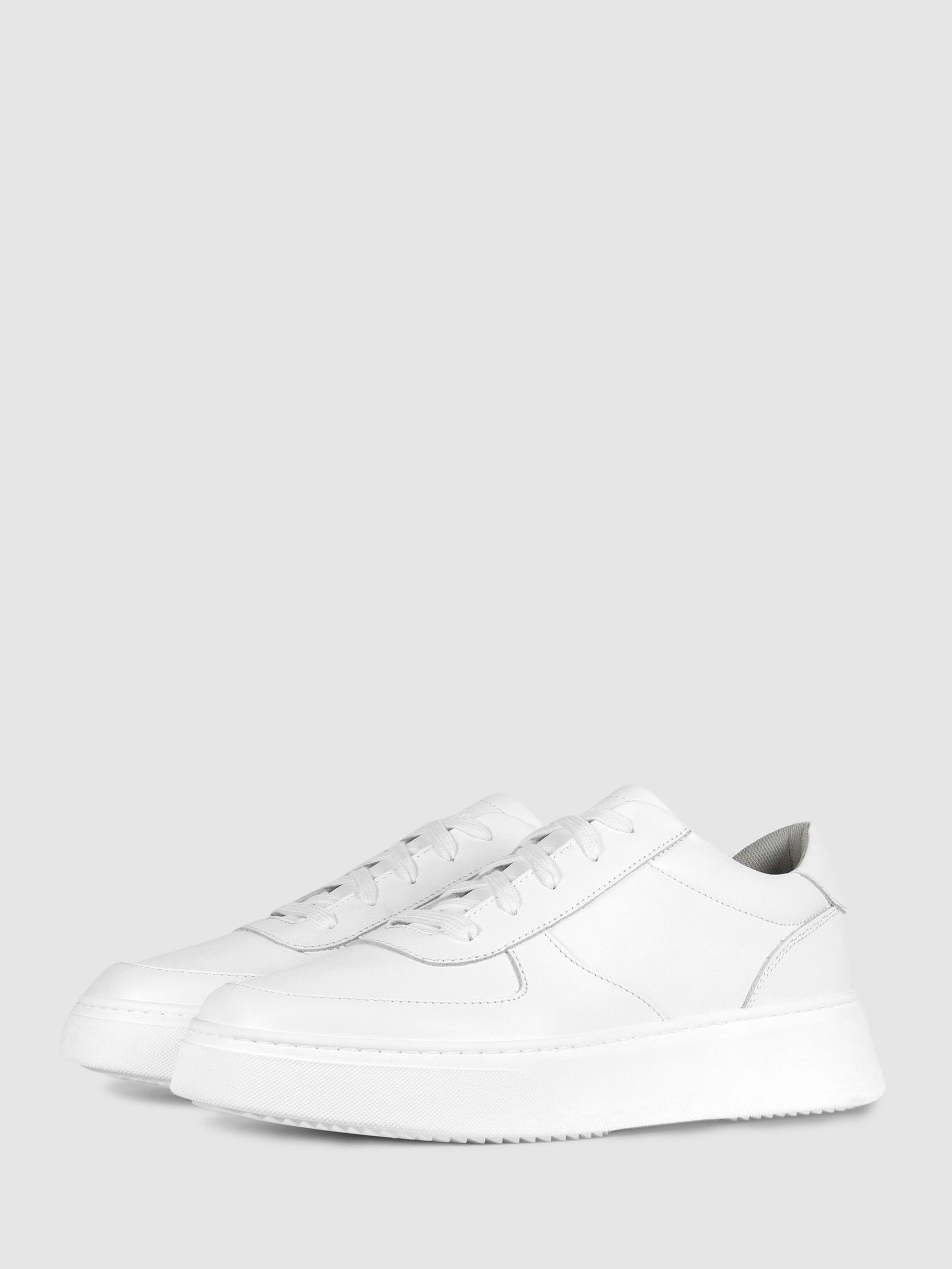Unseen Footwear Leather Marais Trainers in White - Image 2 of 4