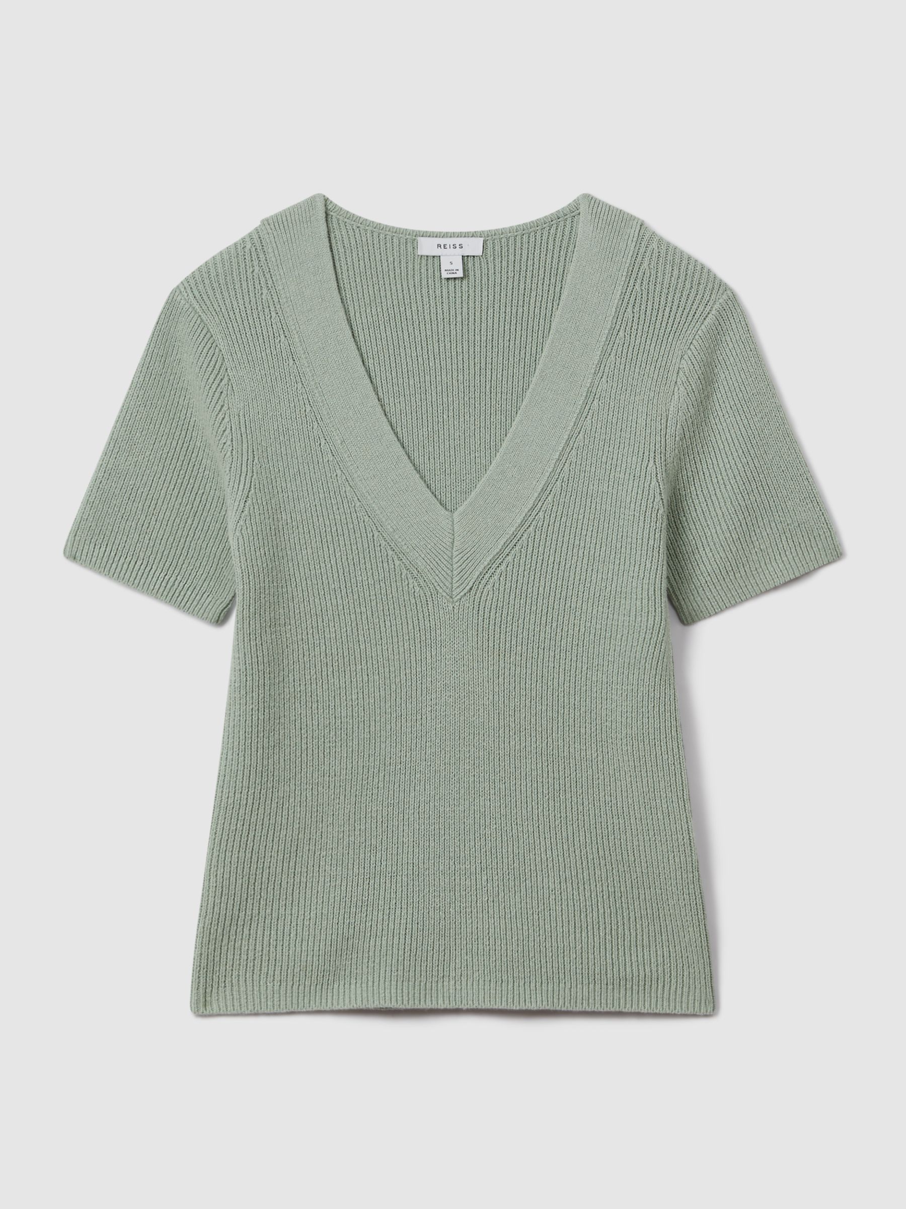 Rosie Sage Cotton Blend Knitted V-Neck Top - Image 2 of 6