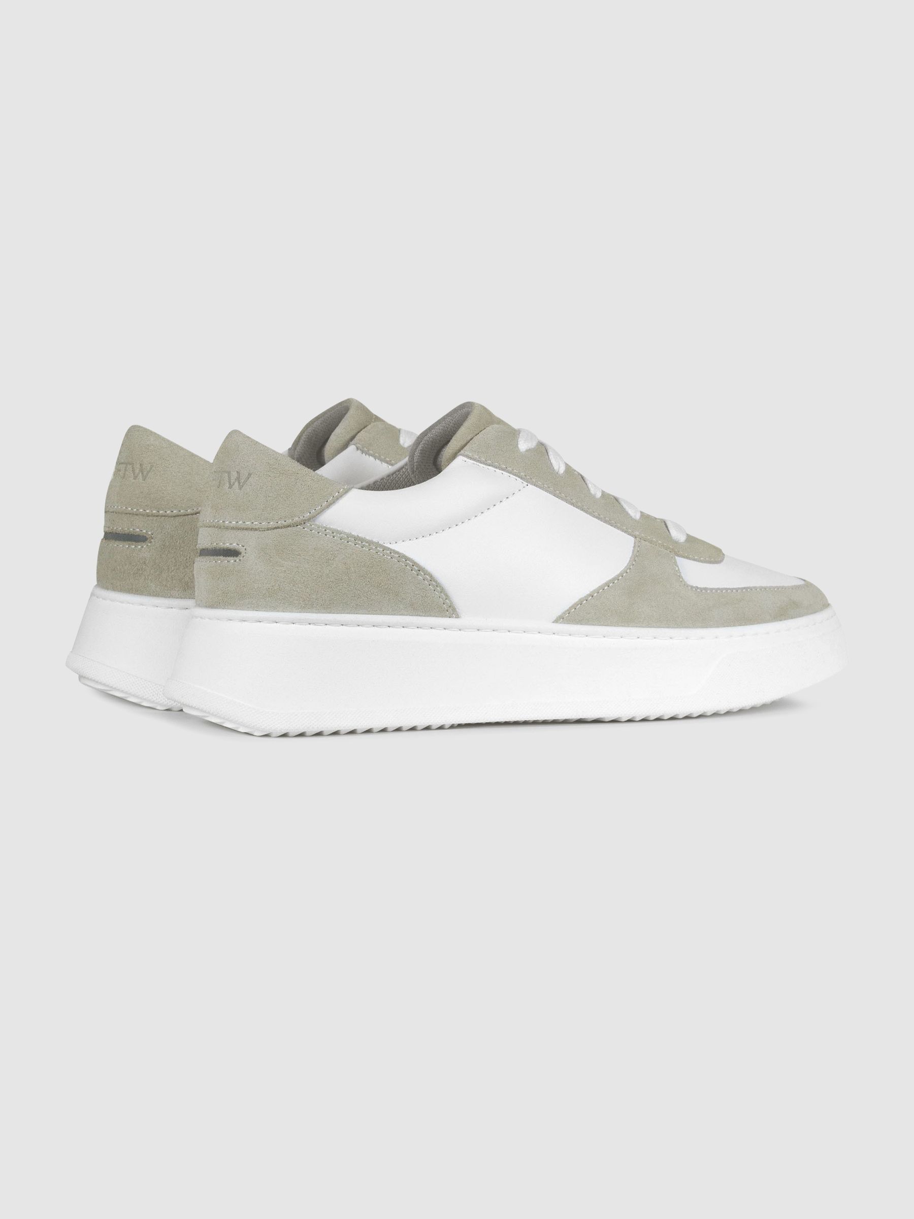 Unseen Footwear Leather Marais Trainers in Off White - Image 4 of 4