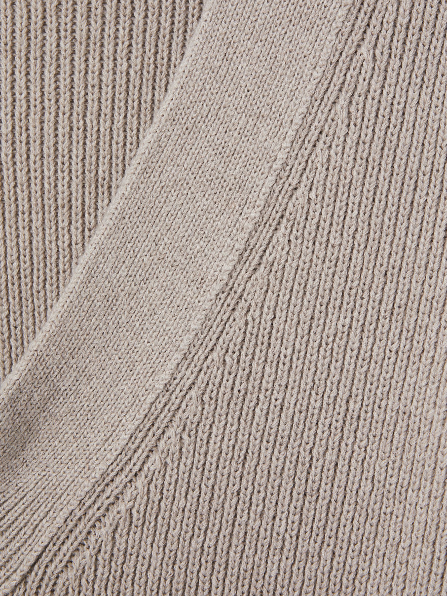 Cotton Blend Knitted V-Neck Top in Neutral - Image 7 of 7