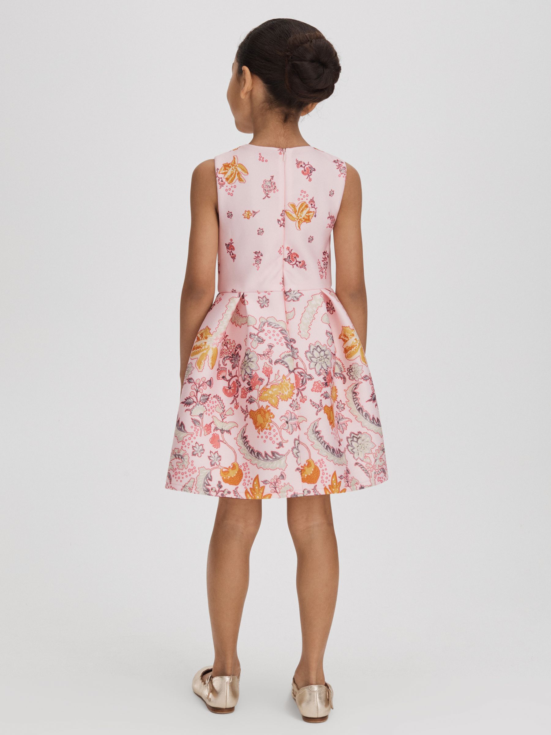 4-9 yrs Scuba Bow Fit-and-Flare Dress in Pink - Image 6 of 6