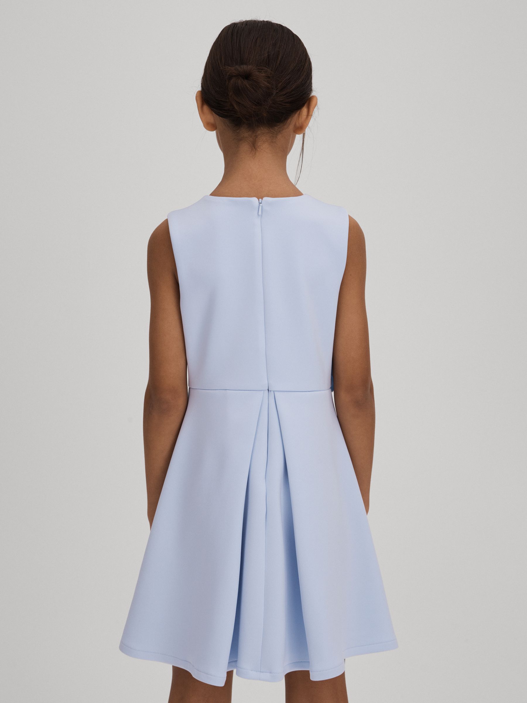 Senior Pleated Flower Scuba Dress in Lilac - Image 5 of 6