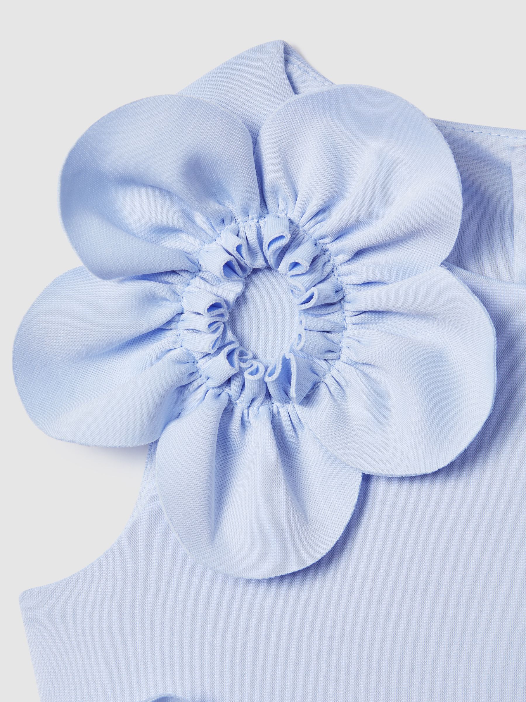 Senior Pleated Flower Scuba Dress in Lilac - Image 6 of 6