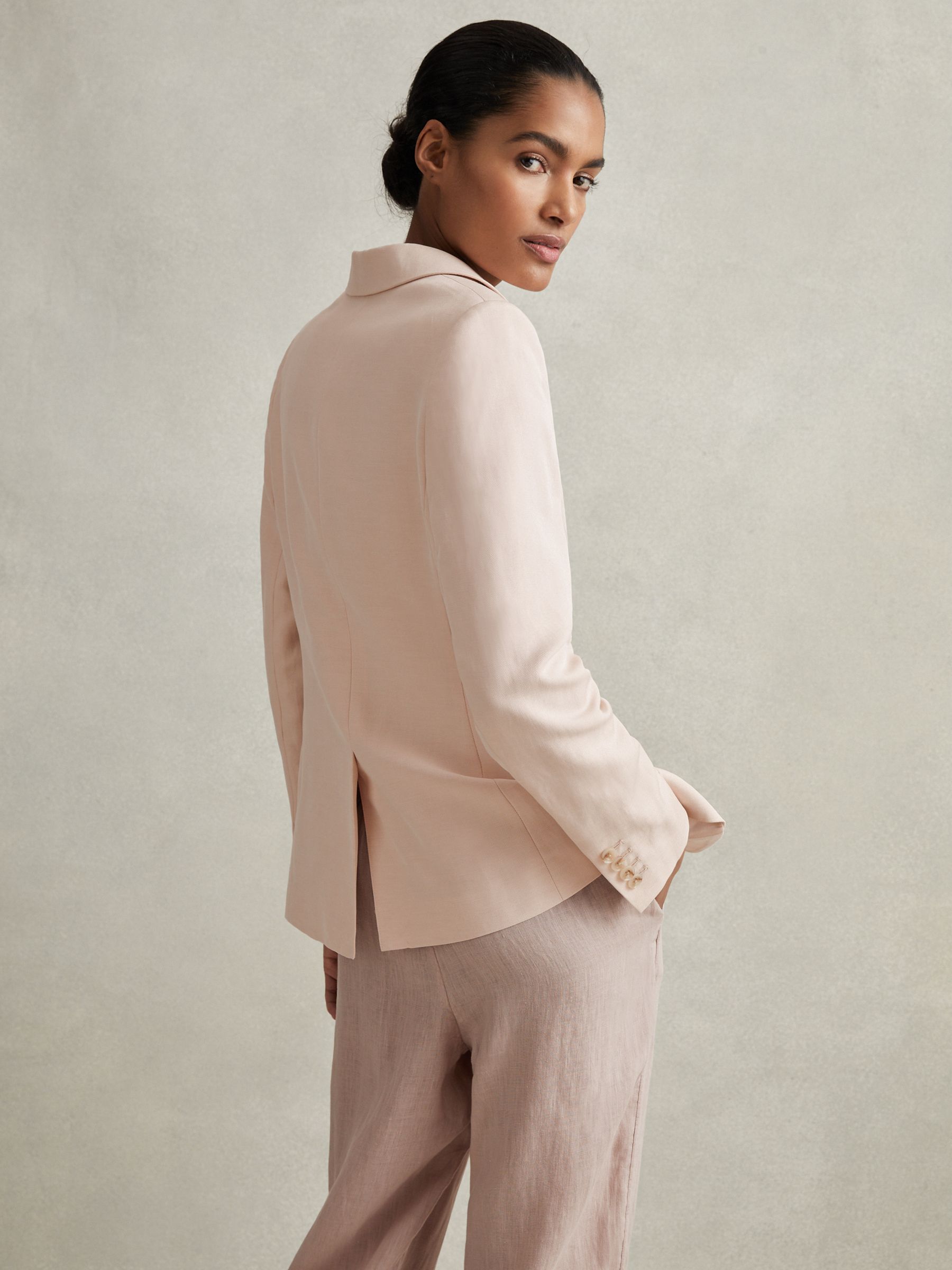 Single Breasted Suit Blazer with TENCEL™ Fibers in Pink - Image 3 of 6