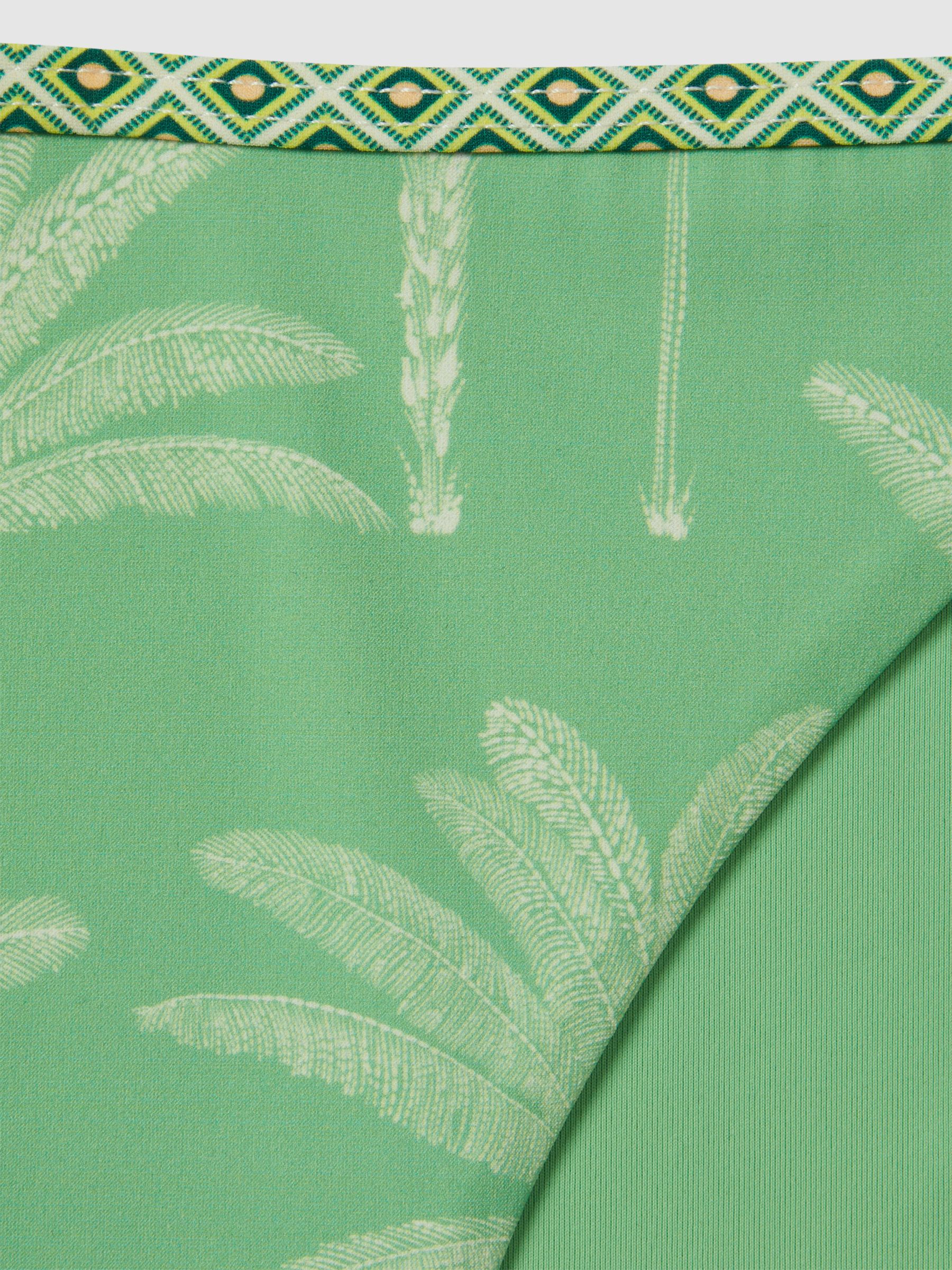 Palm Tree Print Bikini Bottoms in Green/Cream - Image 6 of 6