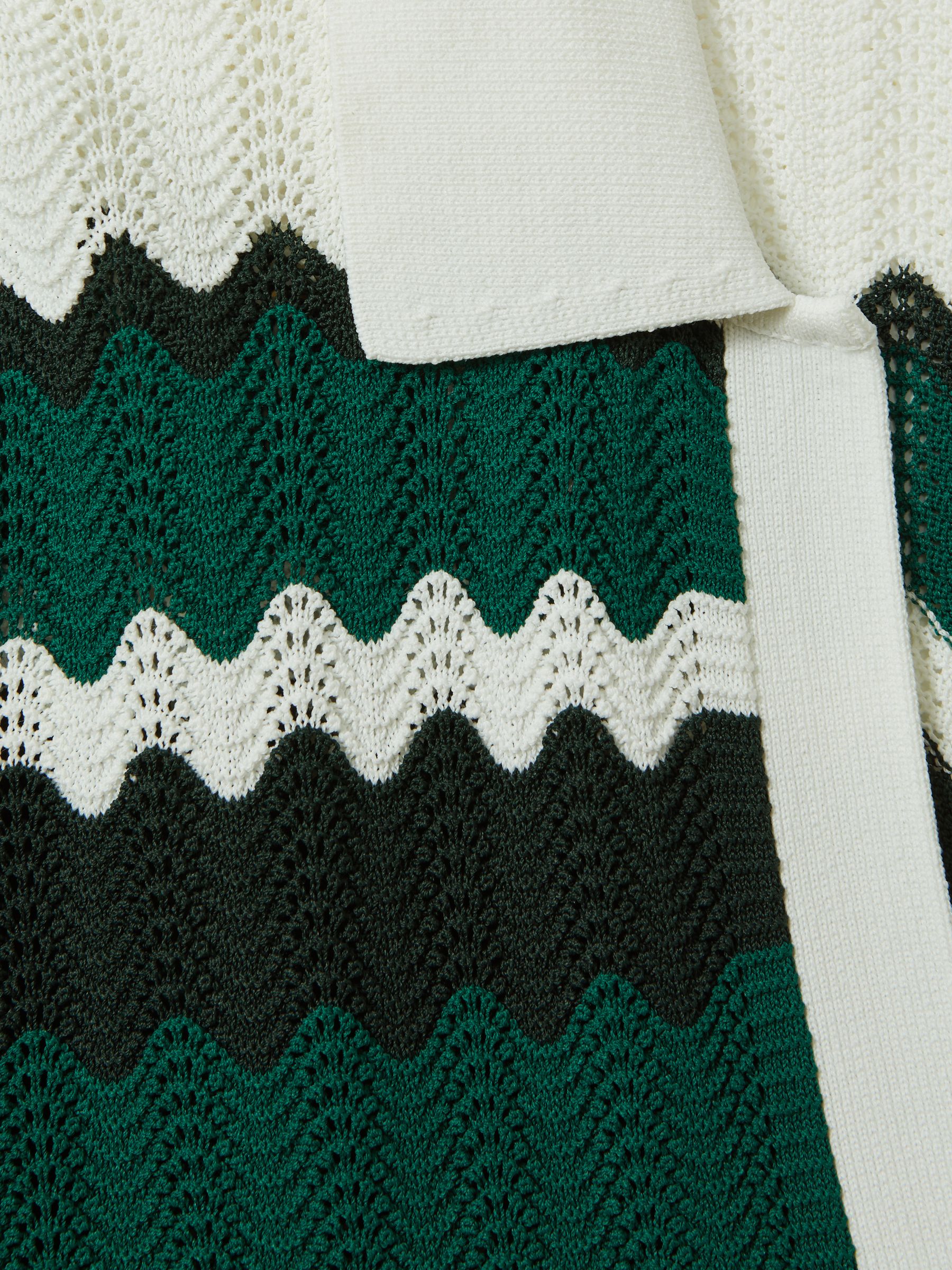 Knitted Tunic Dress in Green/White - Image 5 of 5