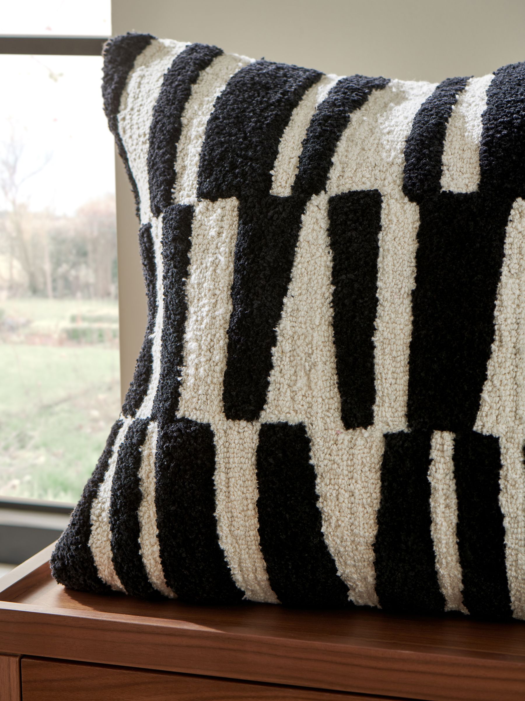 Jasper Conran London Black/White Papercut Tufted Cushion - Image 2 of 5