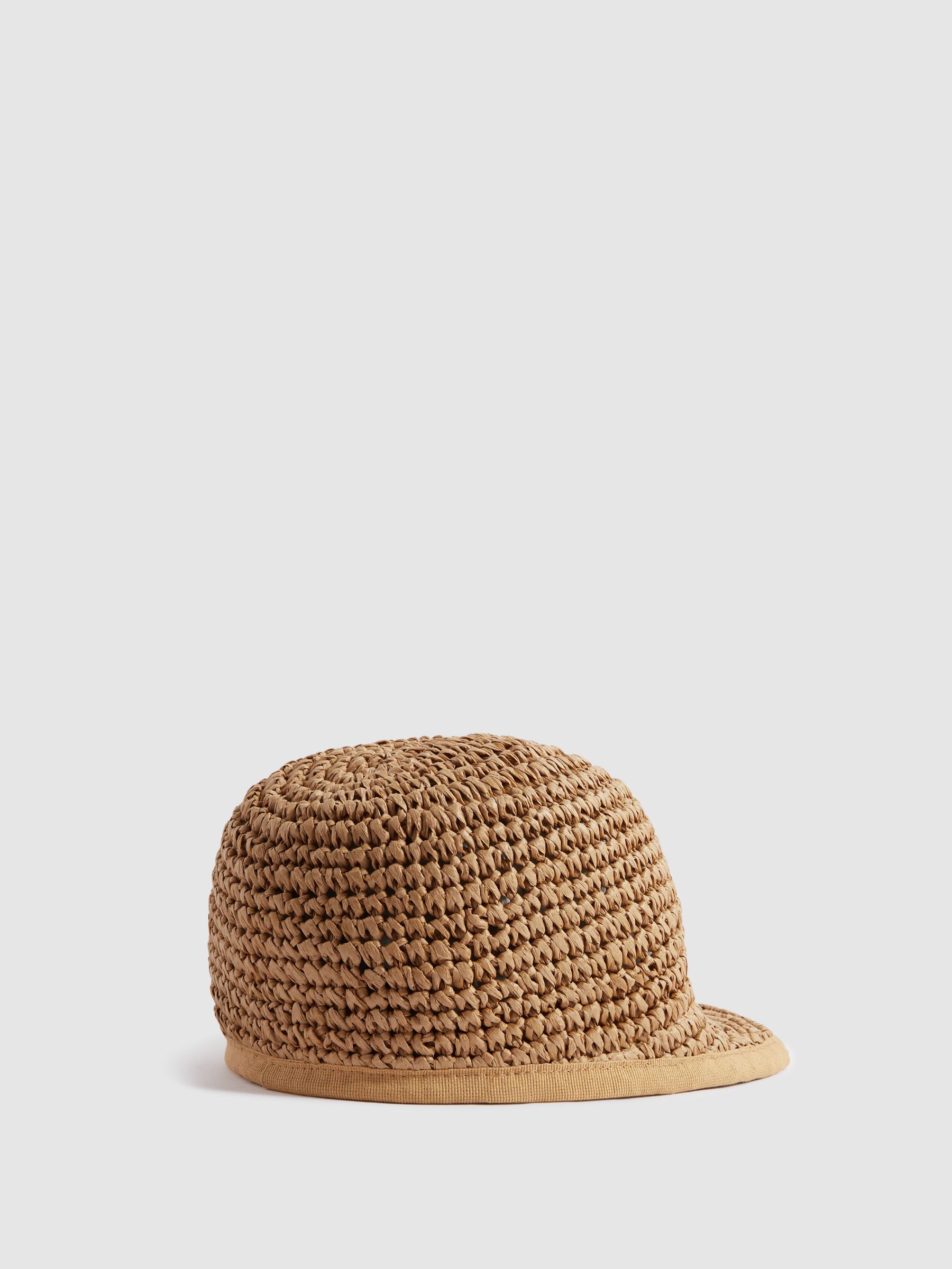 Woven Straw Cap in Natural - Image 3 of 4