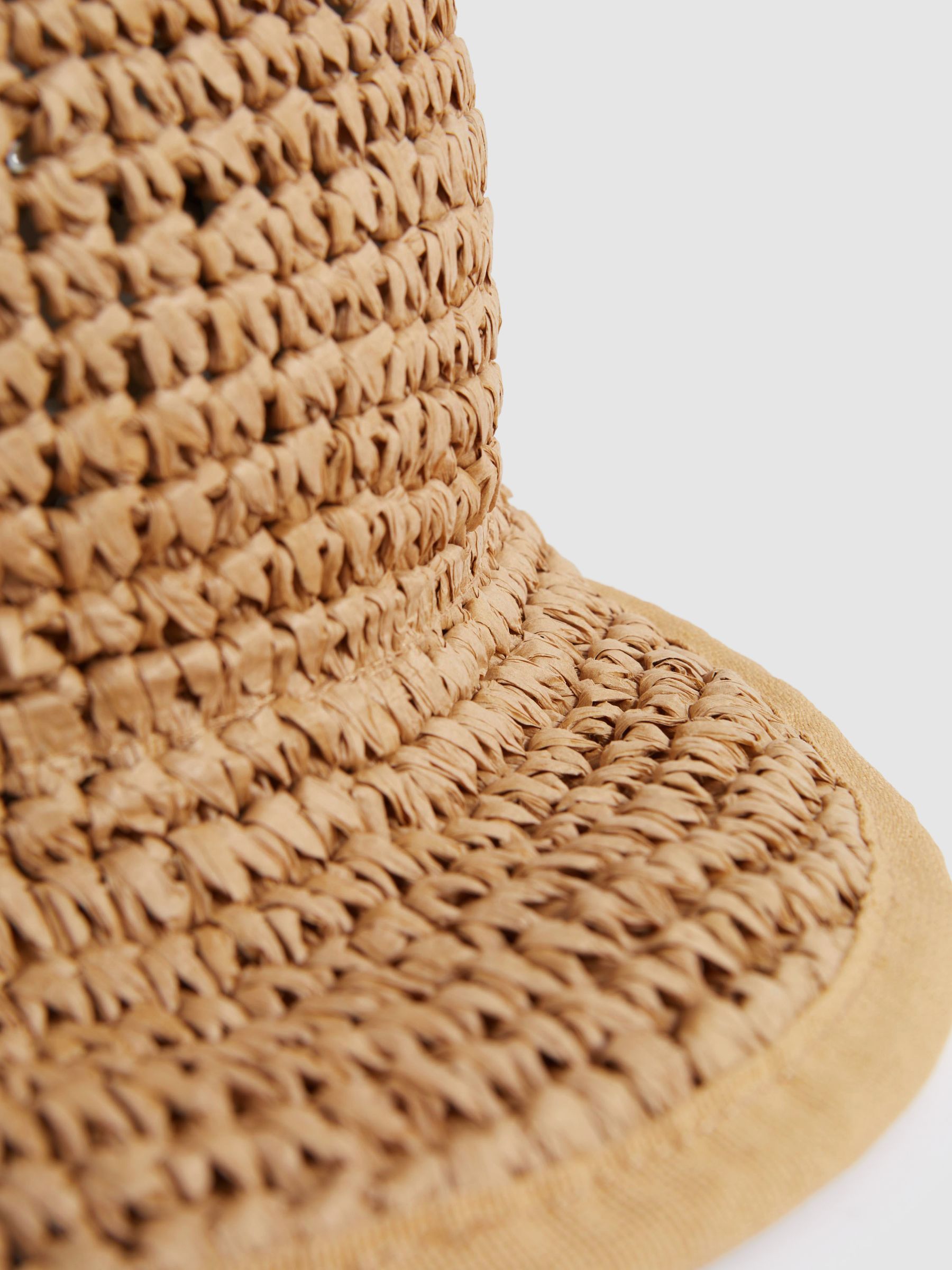 Woven Straw Cap in Natural - Image 4 of 4