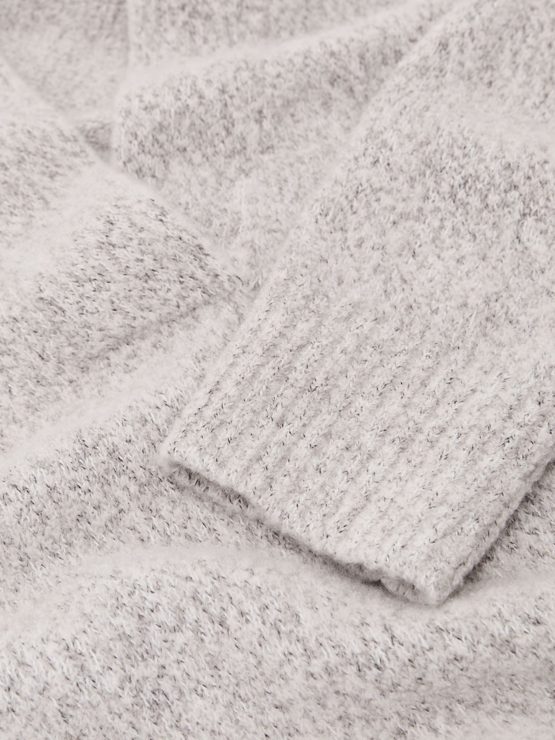 Cashmere-Blend Bouclé V-Neck Jumper in Grey - Image 7 of 7