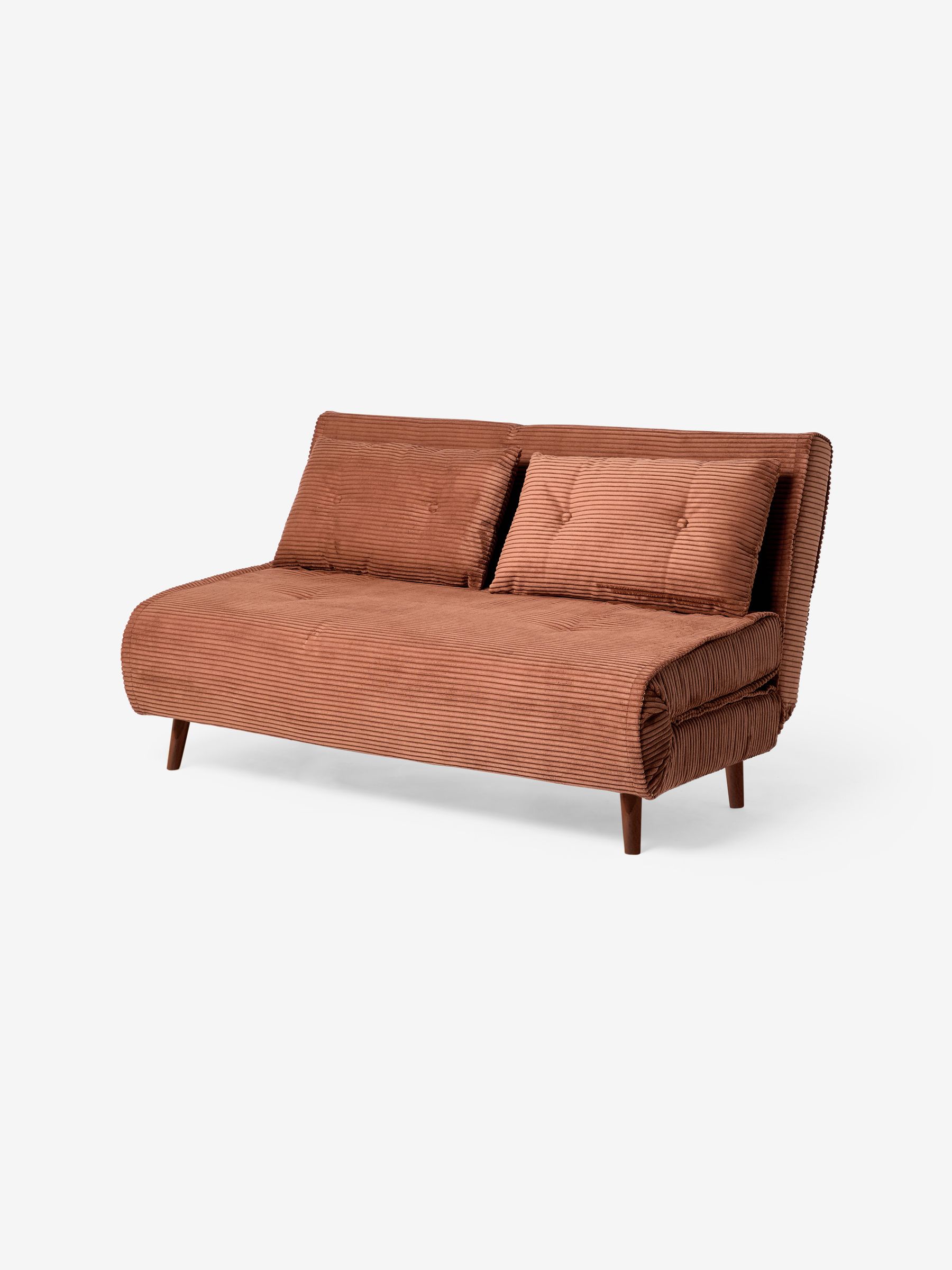 Large Haru 2 Seater Sofa Bed in Nutmeg Orange Corduroy - Image 6 of 7