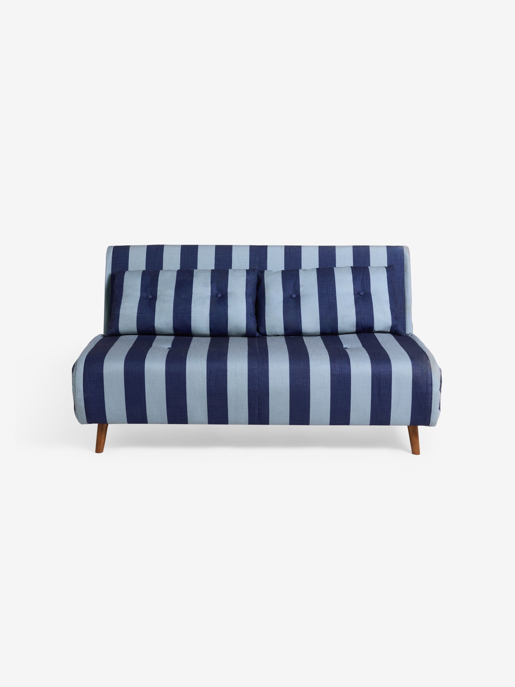 Large Haru 2 Seater Sofa Bed in Eclipse Blue Wide Stripe - Image 8 of 8