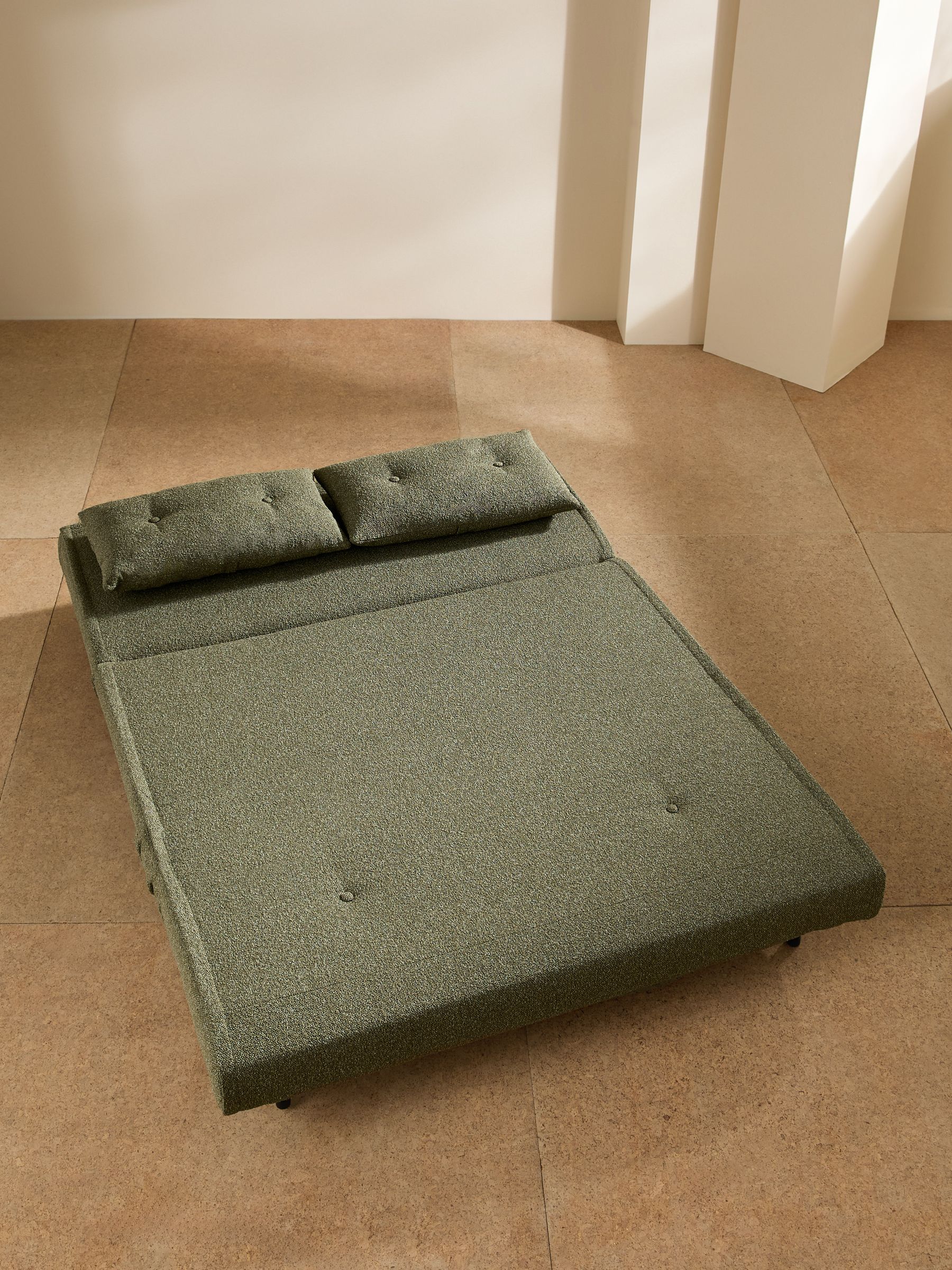Large Haru 2 Seater Sofa Bed in Forrest Green Pax Boucle - Image 5 of 7
