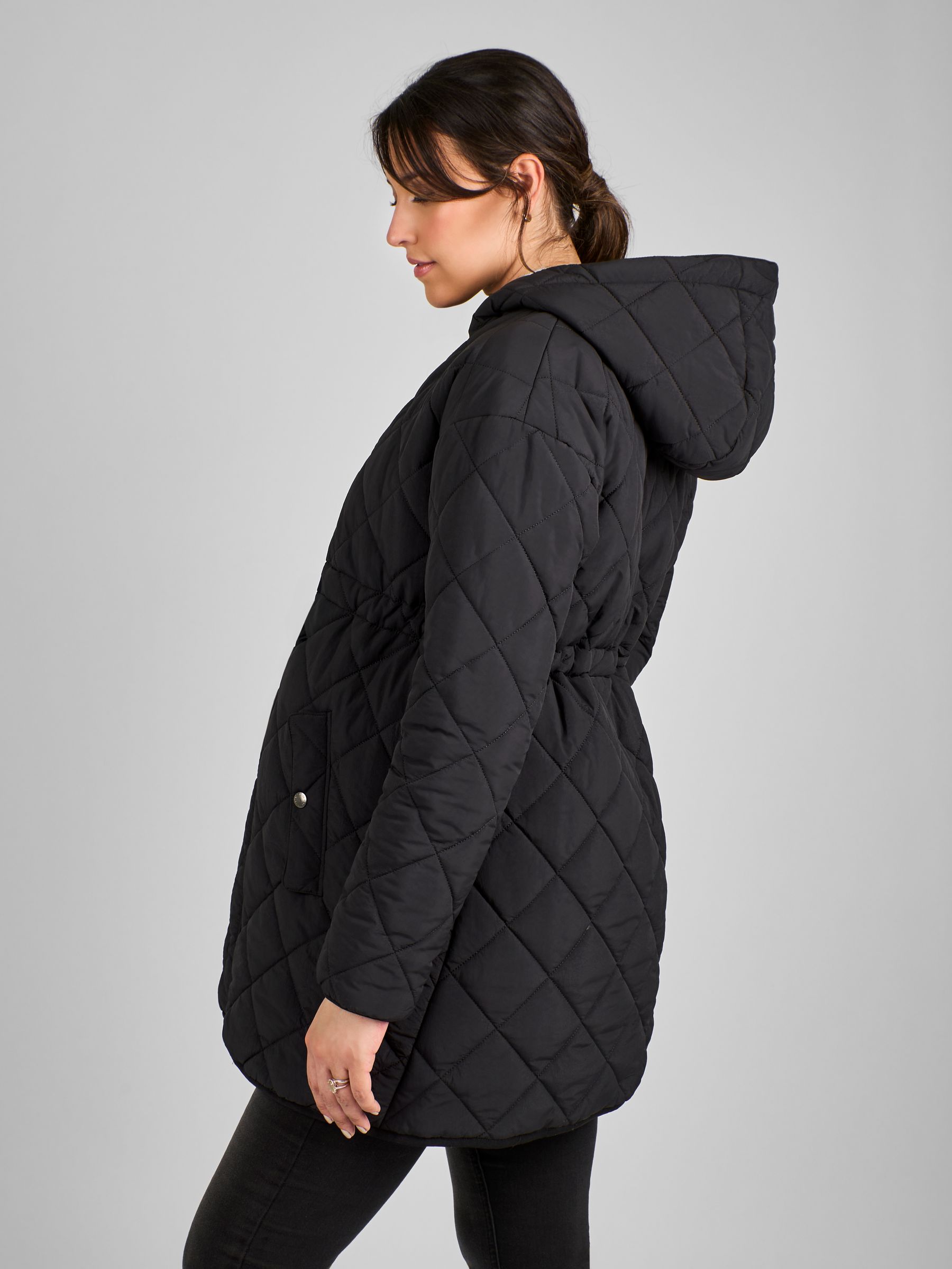 Black 2-In-1 Maternity Quilted Jacket - Image 2 of 5