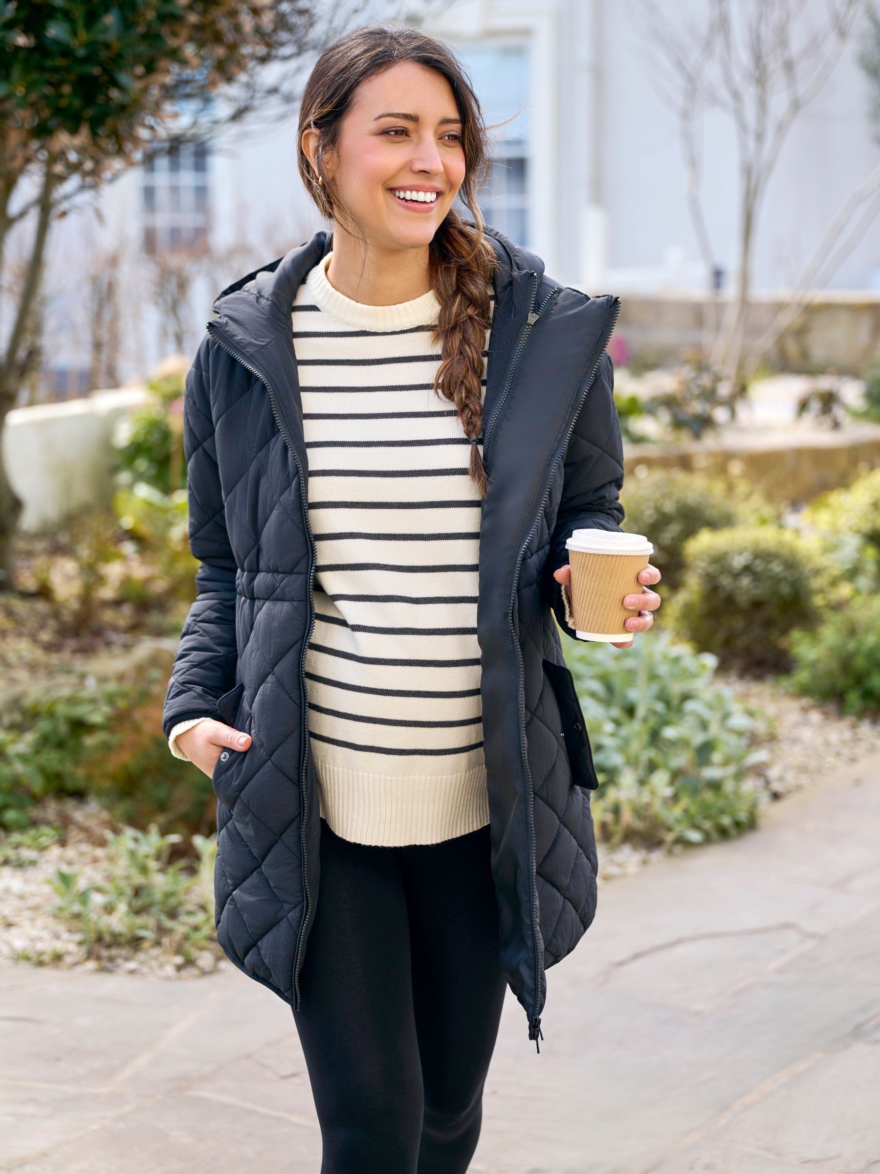 Black 2-In-1 Maternity Quilted Jacket - Image 5 of 5