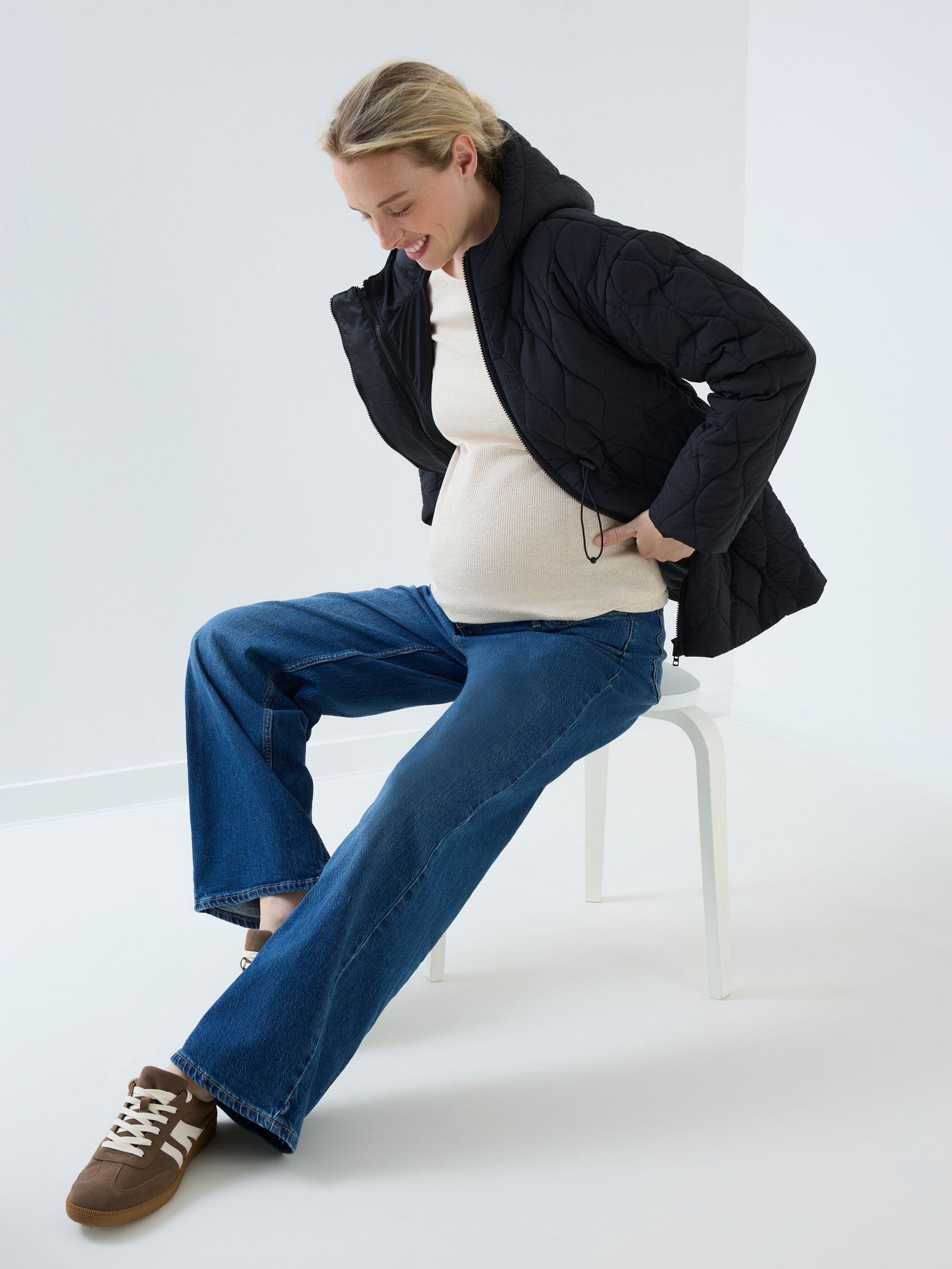 Black 2-In-1 Maternity Quilted Jacket | JoJo Maman Bébé USA