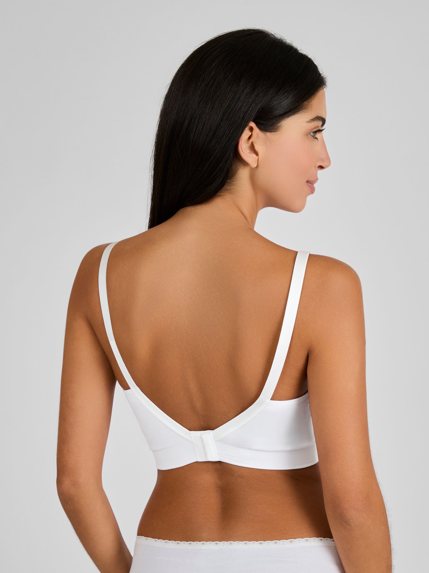 White Emma-Jane Lace Trim Seamless Maternity & Nursing Bra - Image 2 of 5