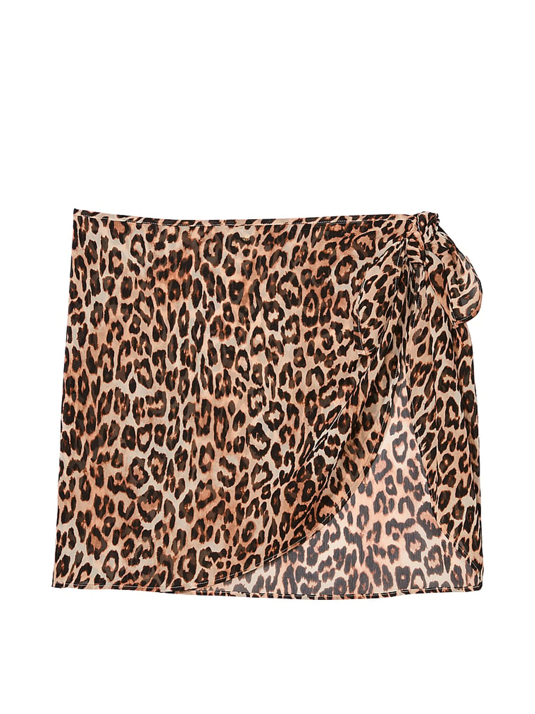Leopard Brown Sheer Crinkle Sarong - Image 3 of 3