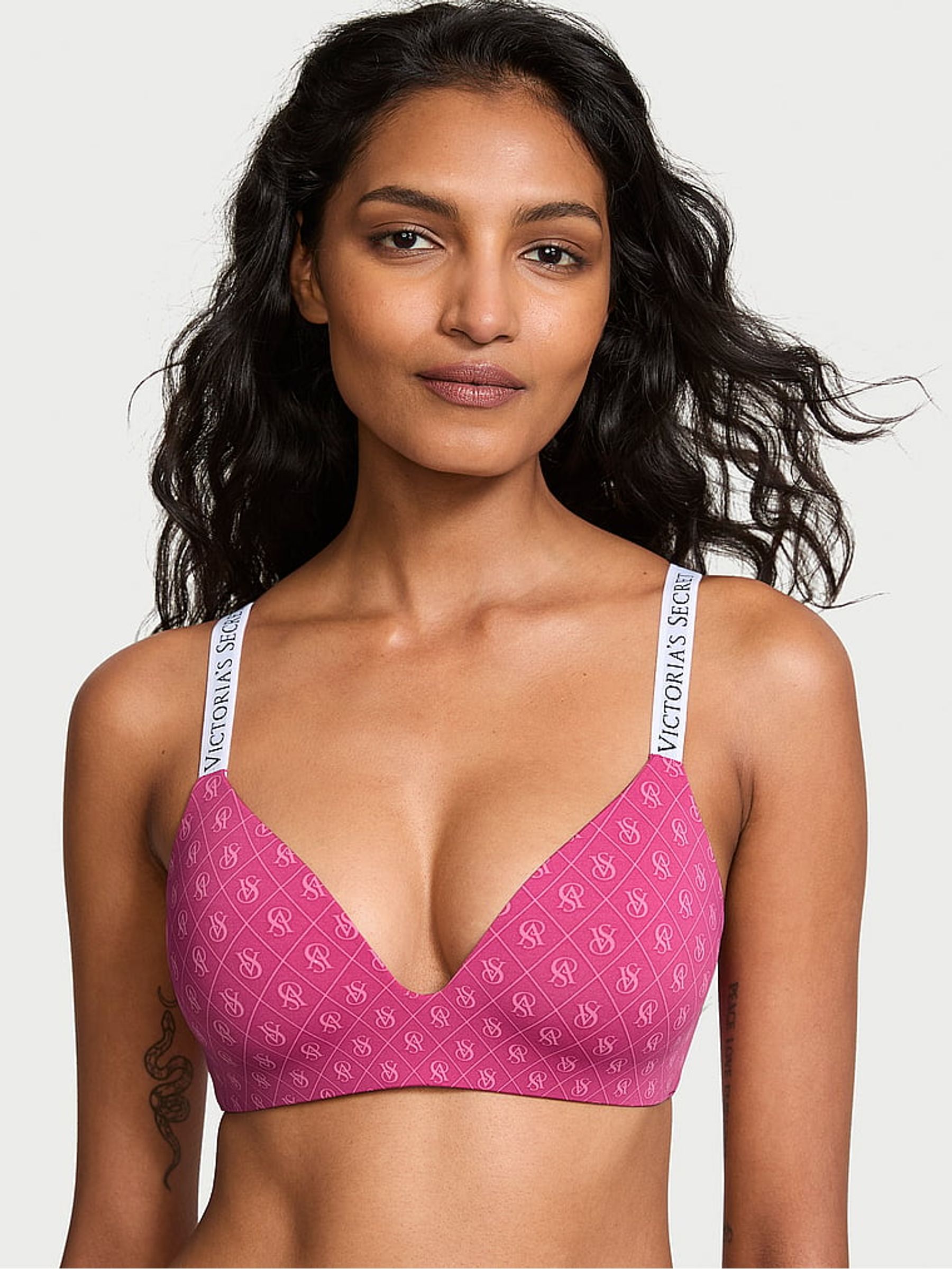 Luscious Rose Pink Shine Non Wired Lightly Lined Bra - Image 1 of 3