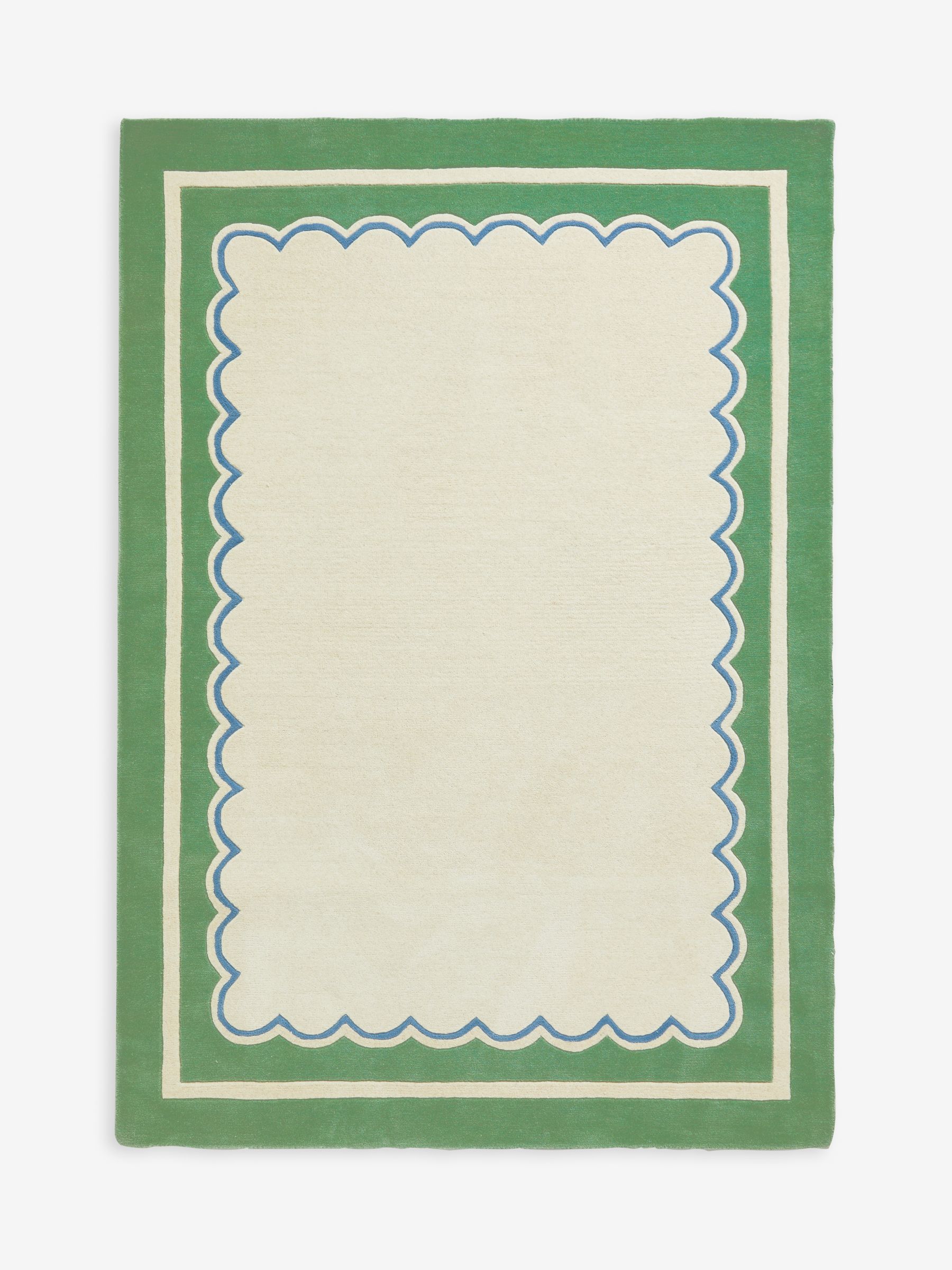 Green Chalfield Scallop Wool Tufted Rug - Image 4 of 4