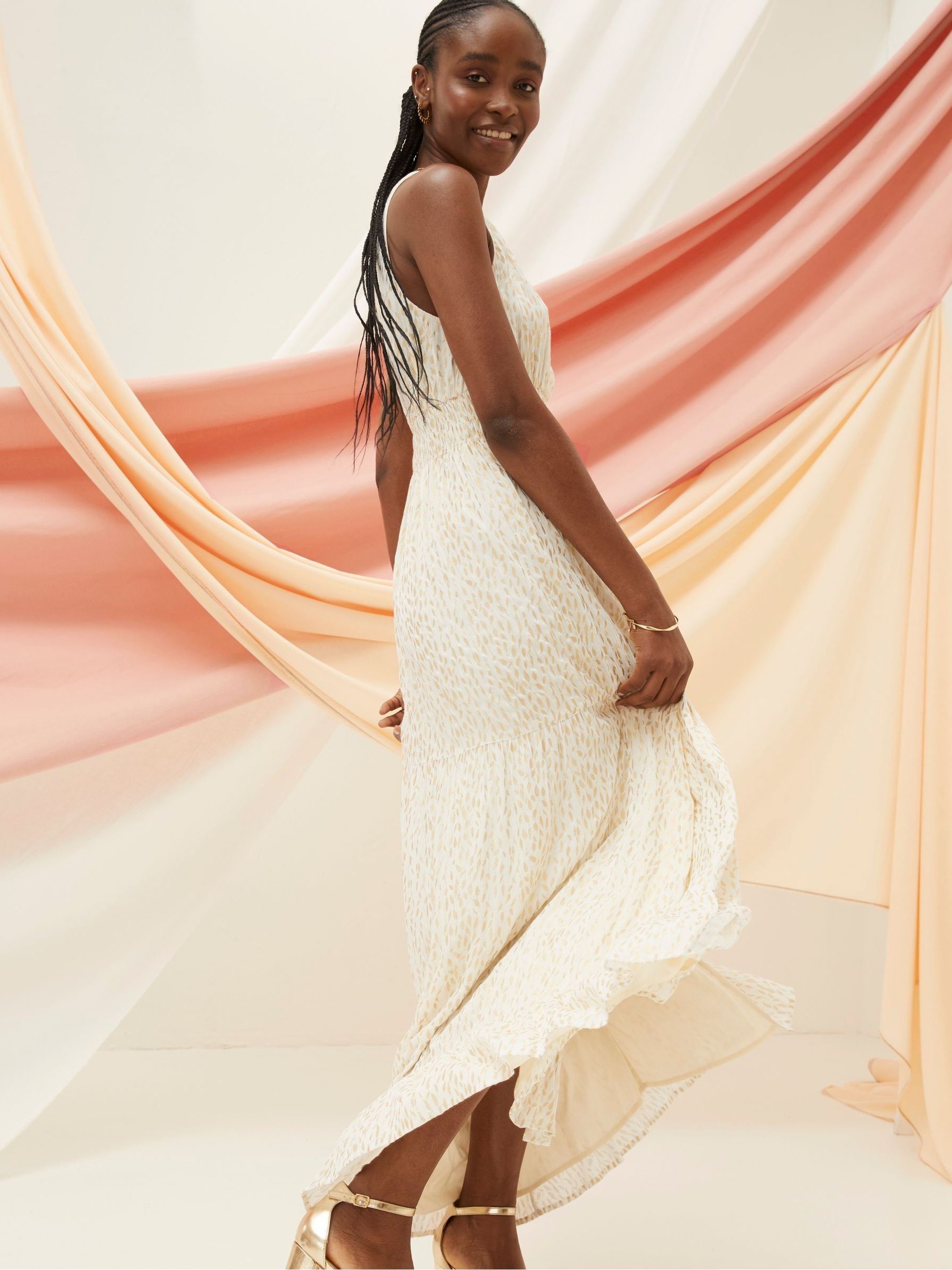 Ivy Natural Foil Maxi Dress - Image 4 of 7