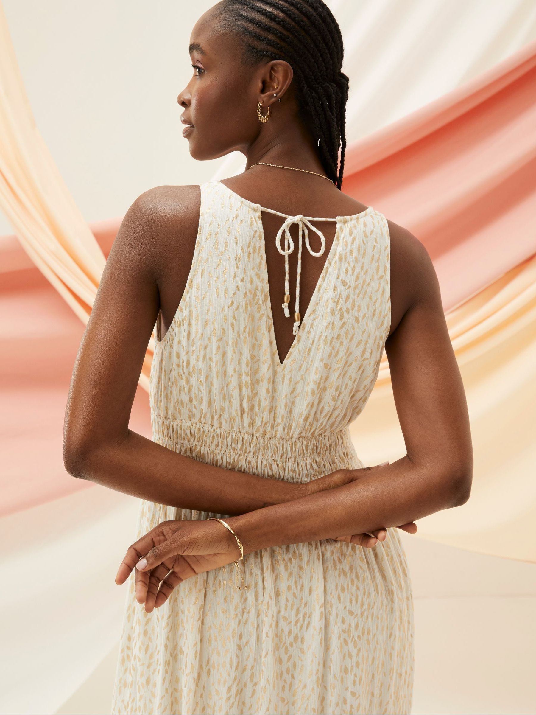 Ivy Natural Foil Maxi Dress - Image 6 of 7