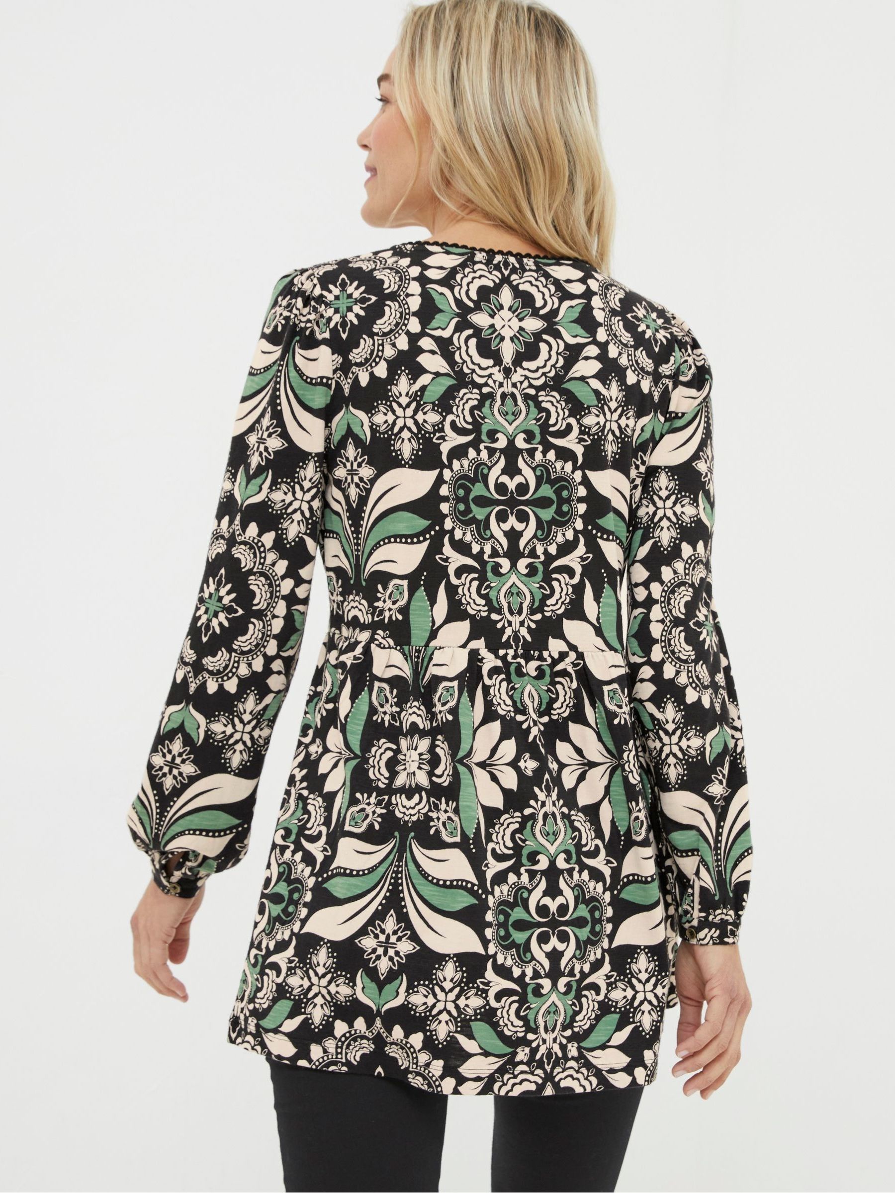 Black Gina Mosaic Leaf Tunic - Image 2 of 6
