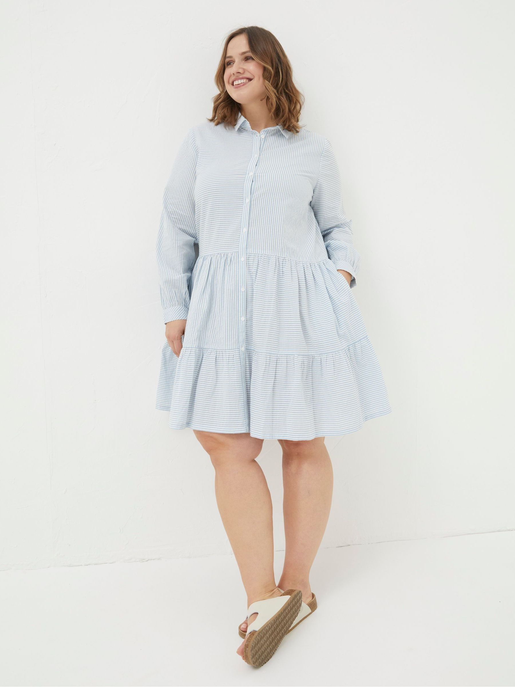 Blue Charlotte Stripe Shirt Dress - Image 3 of 6